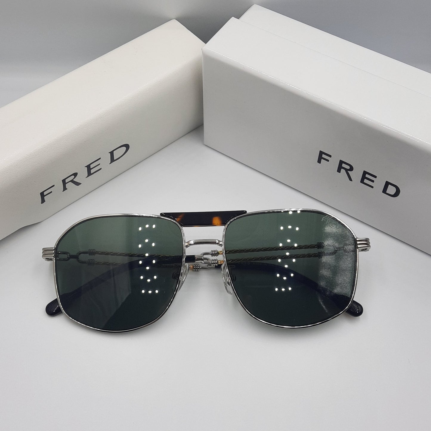 Solaires: FRED FG40044U doré argent vert