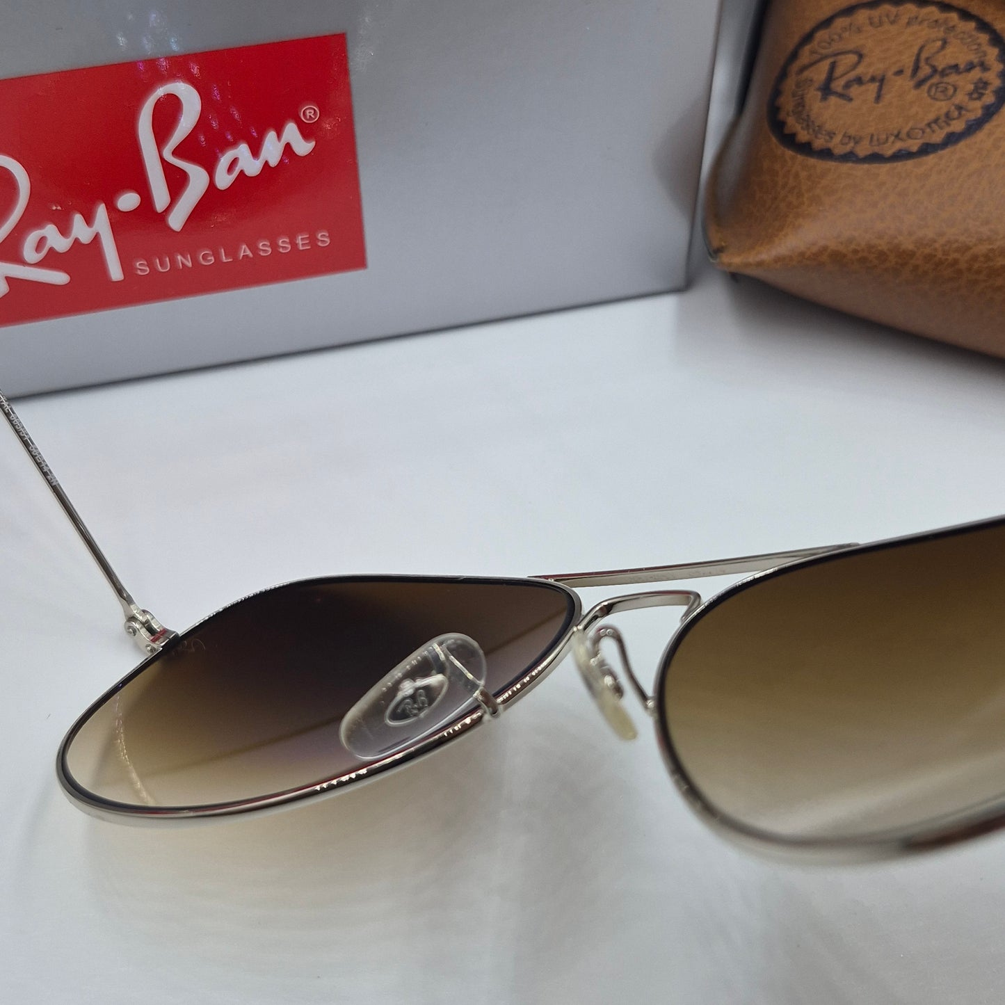 Solaires: RAYBAN AVIATOR CLASSIC RB-3025 argent marron