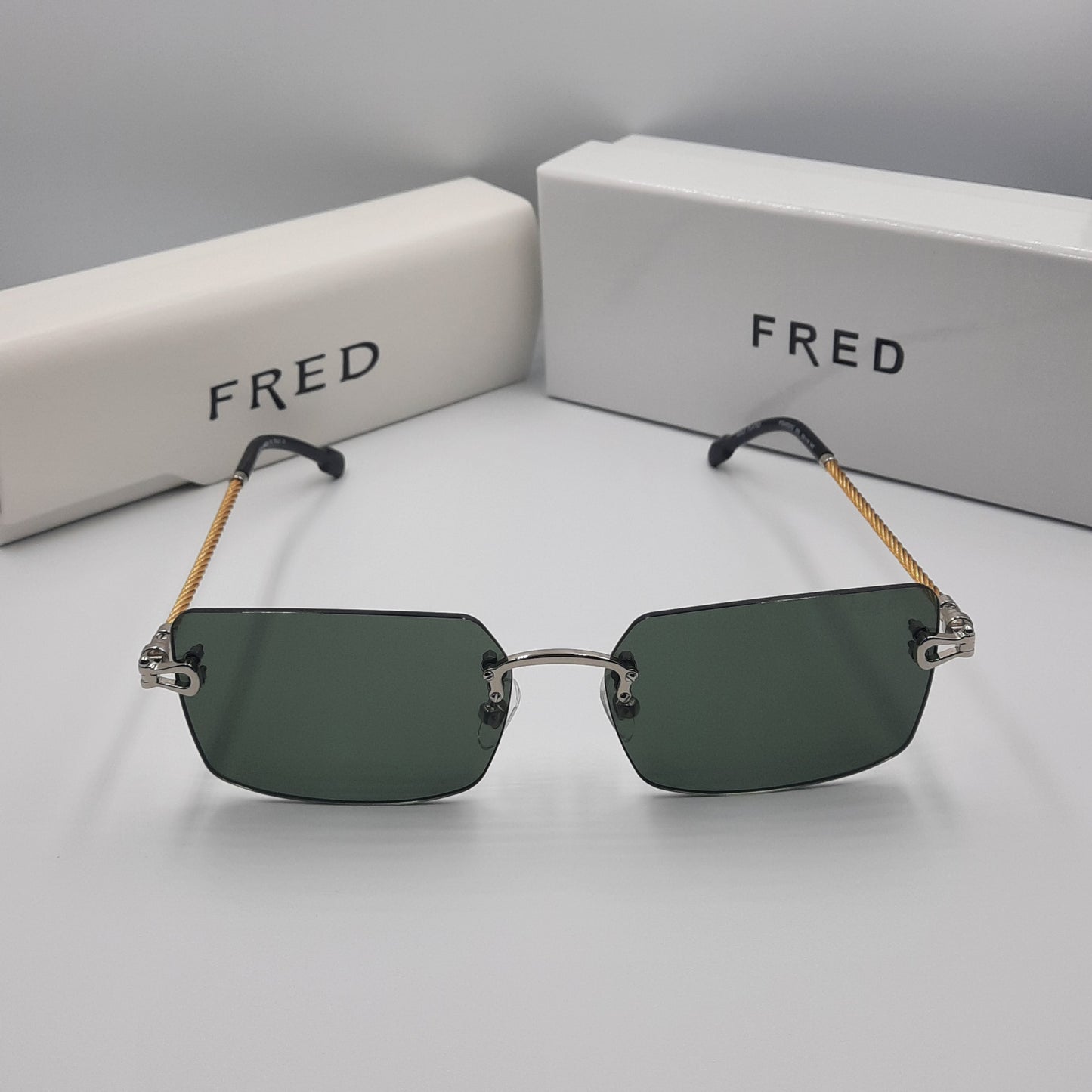 Solaires: FRED FG40023U argent doré vert