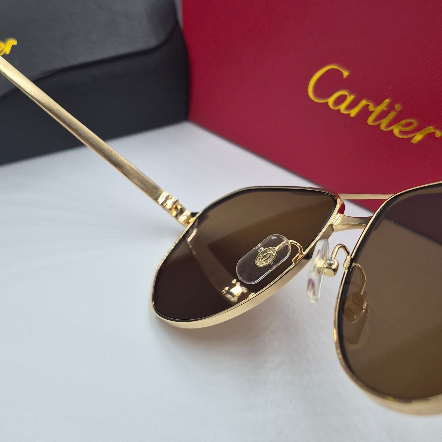 Solaires: CARTIER SANTOS CT0461S doré marron