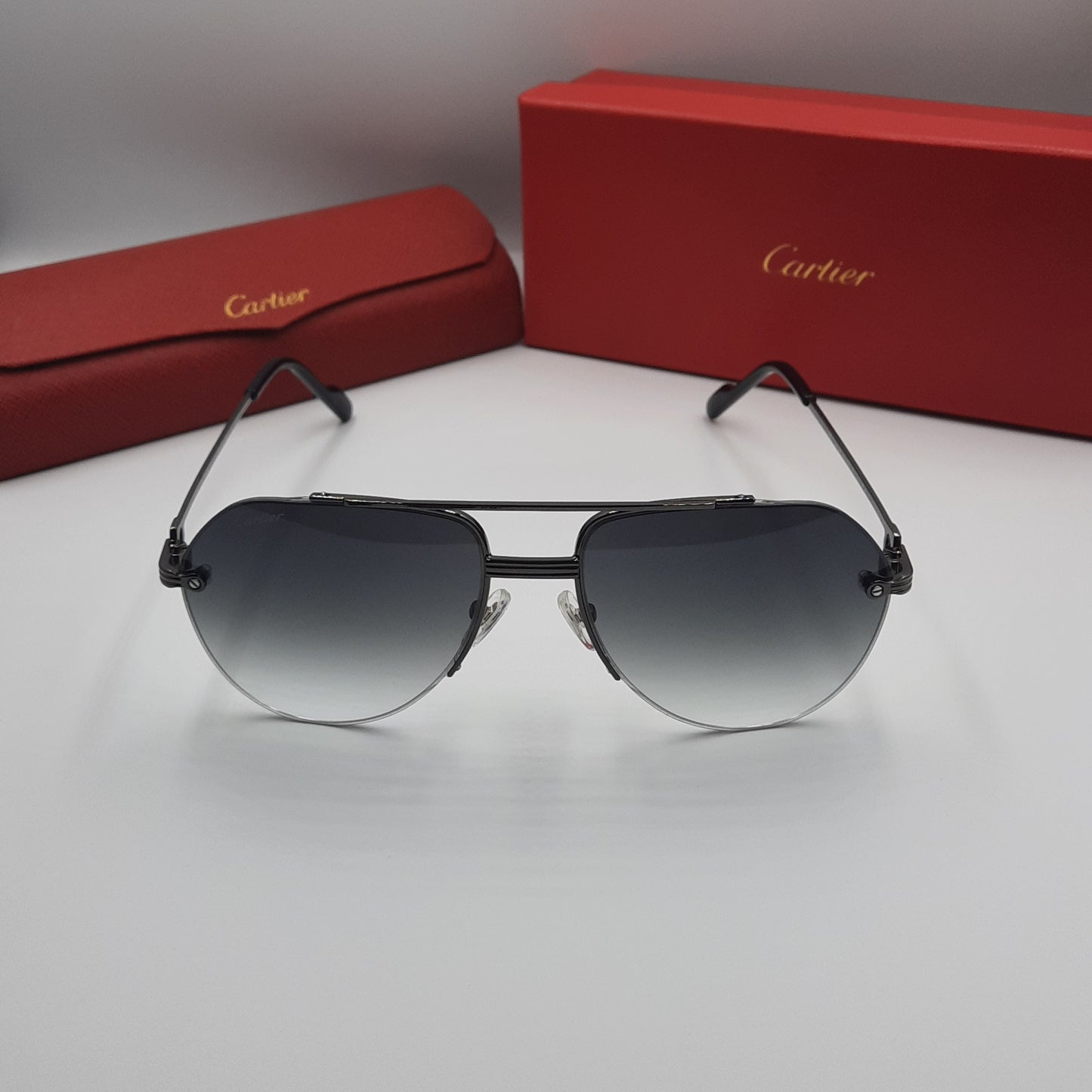 Solaires: CARTIER semi percé CT0427S noir