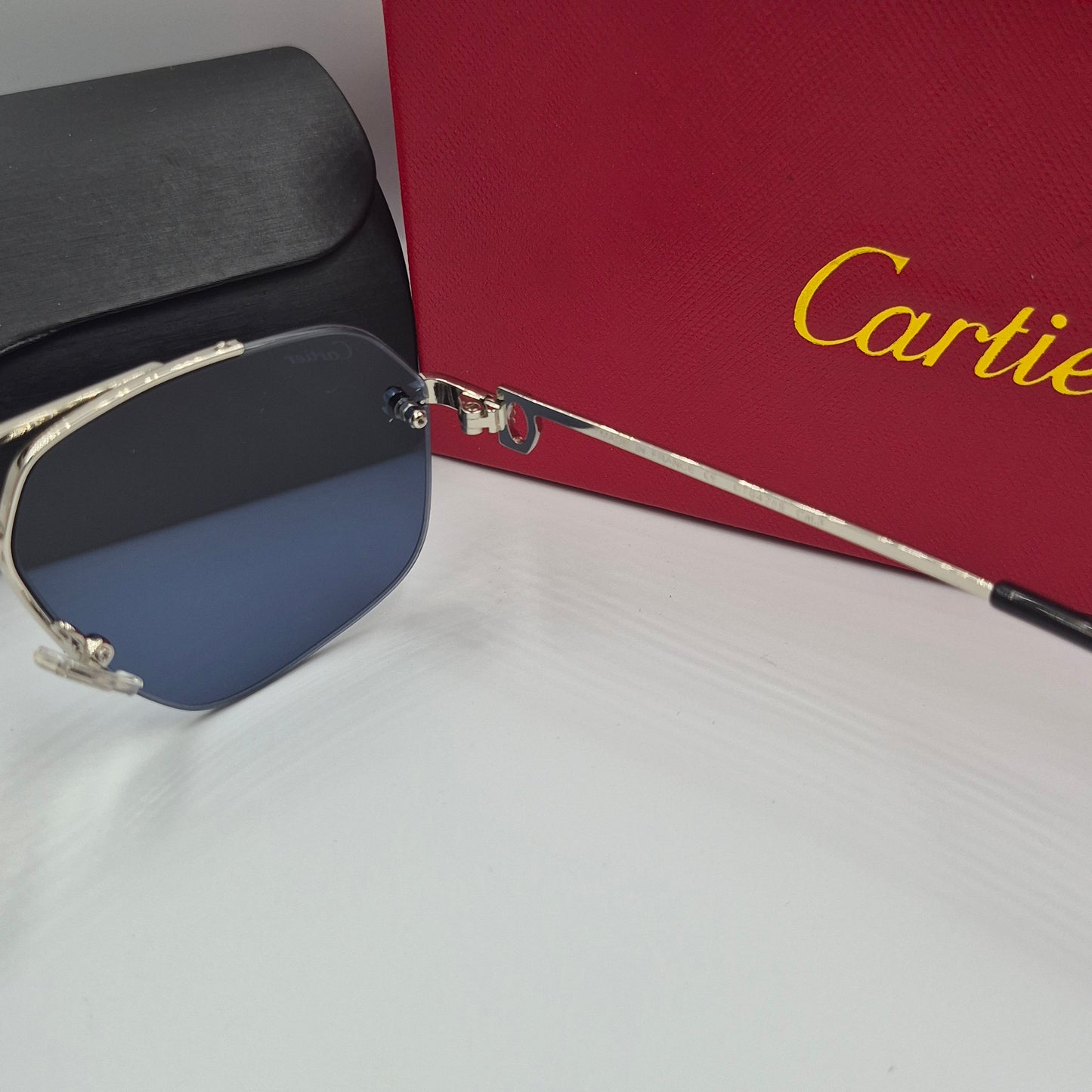 Solaires: CARTIER CT0426S santos dumont bleu argent