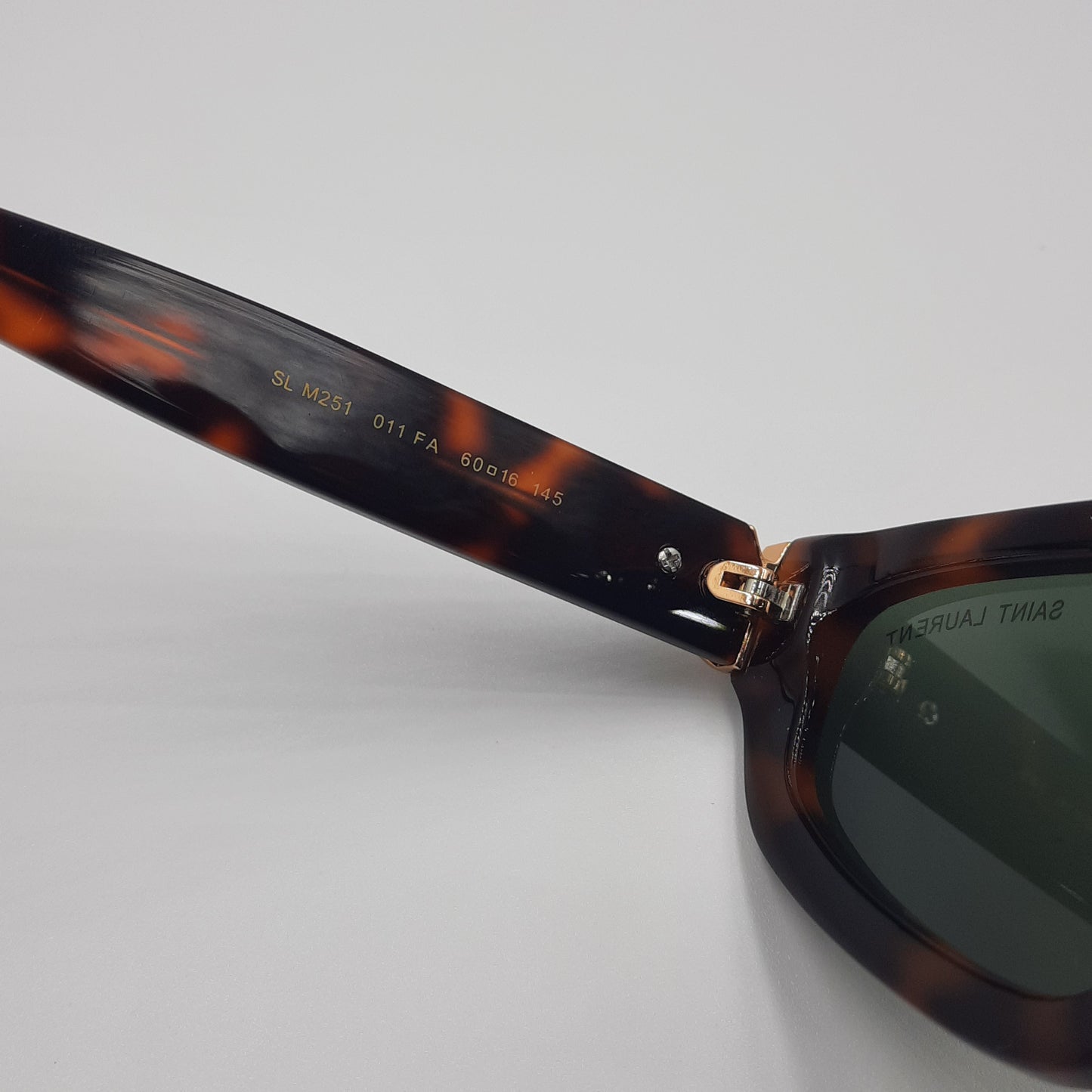 Solaires: SAINT LAURENT SL M251 vert havane doré