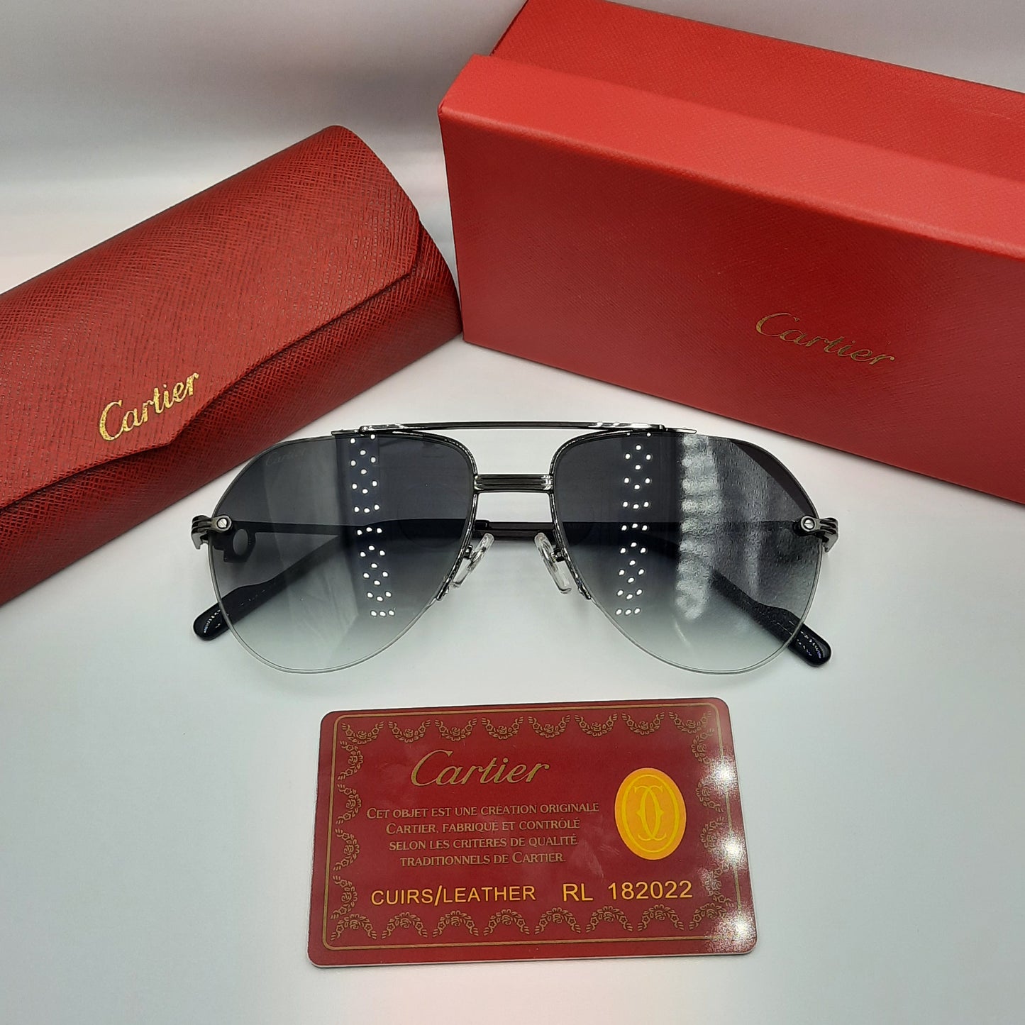 Solaires: CARTIER semi percé CT0427S noir