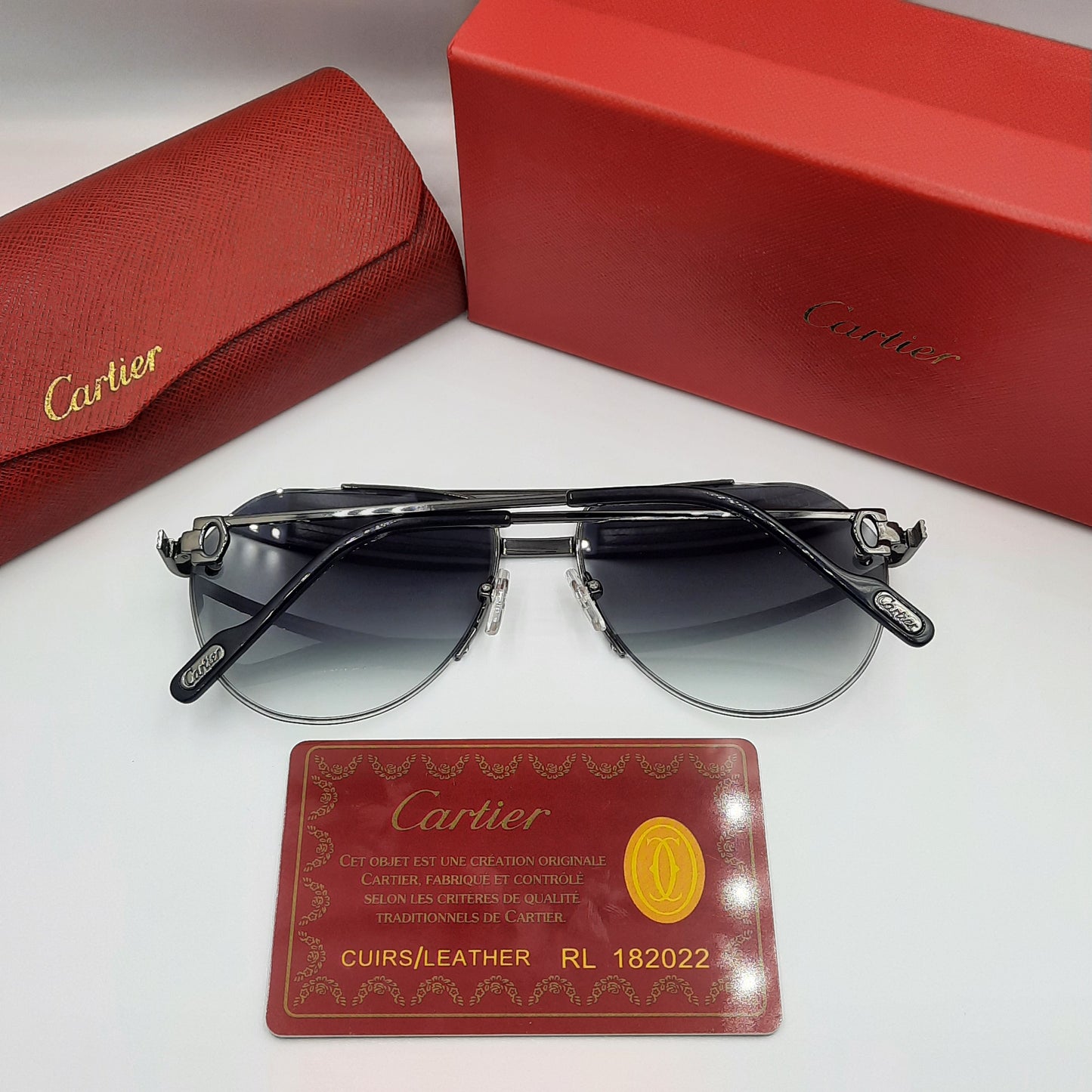 Solaires: CARTIER semi percé CT0427S noir