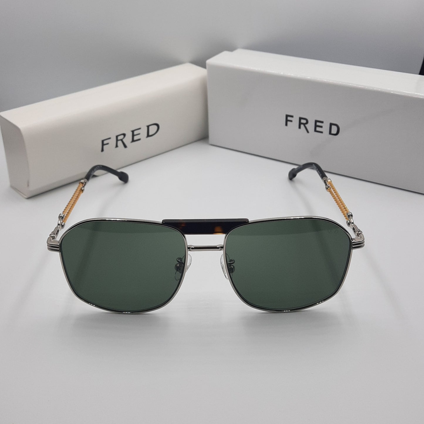 Solaires: FRED FG40044U doré argent vert