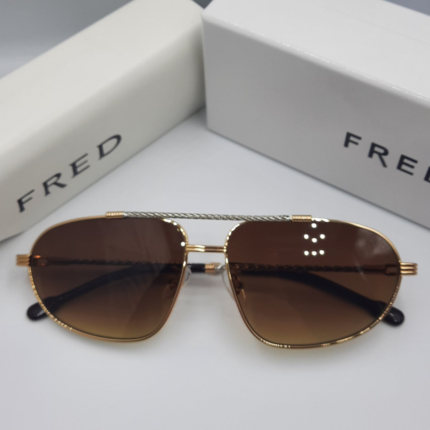 Solaires: FRED FG40037U doré marron argent