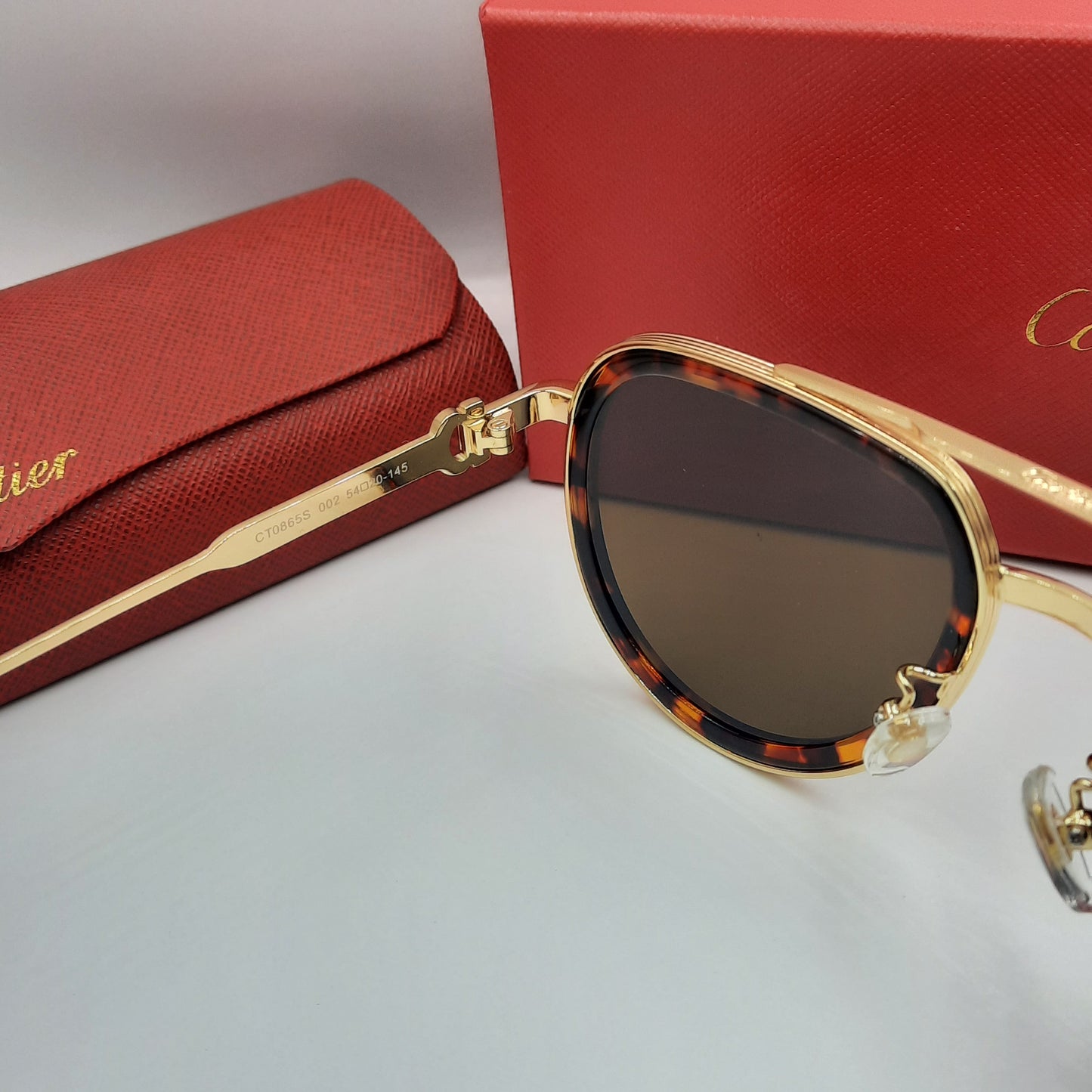 Solaires: CARTIER CT0865S doré marron havane