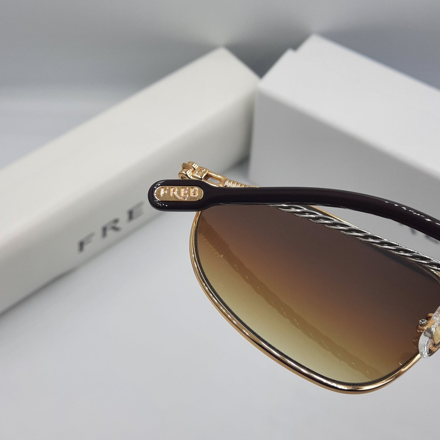 Solaires: FRED FG40037U doré marron argent