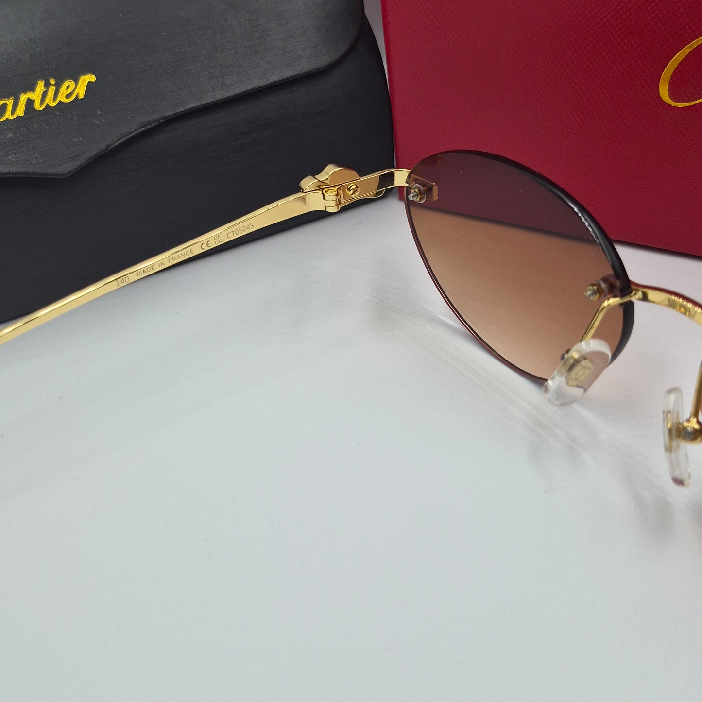 Solaires: CARTIER PANTHERE CT0504S doré marron