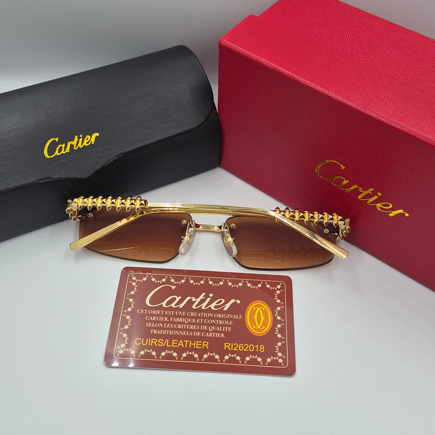 Solaires: CARTIER CLASH CT0544S doré marron