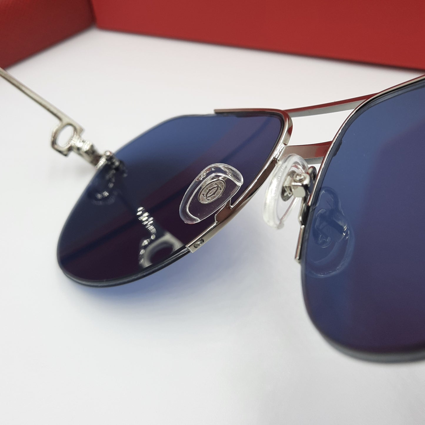 Solaires: CARTIER semi percé CT0427S argenté