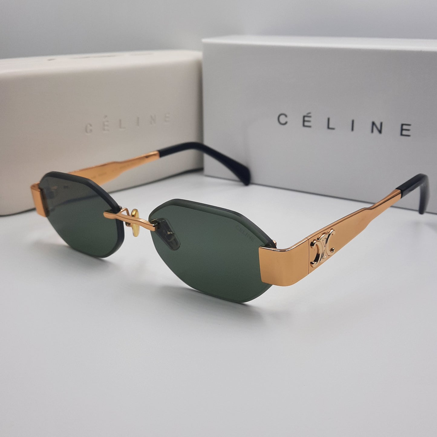 Solaires: CELINE Triomphe CL42119U doré vert