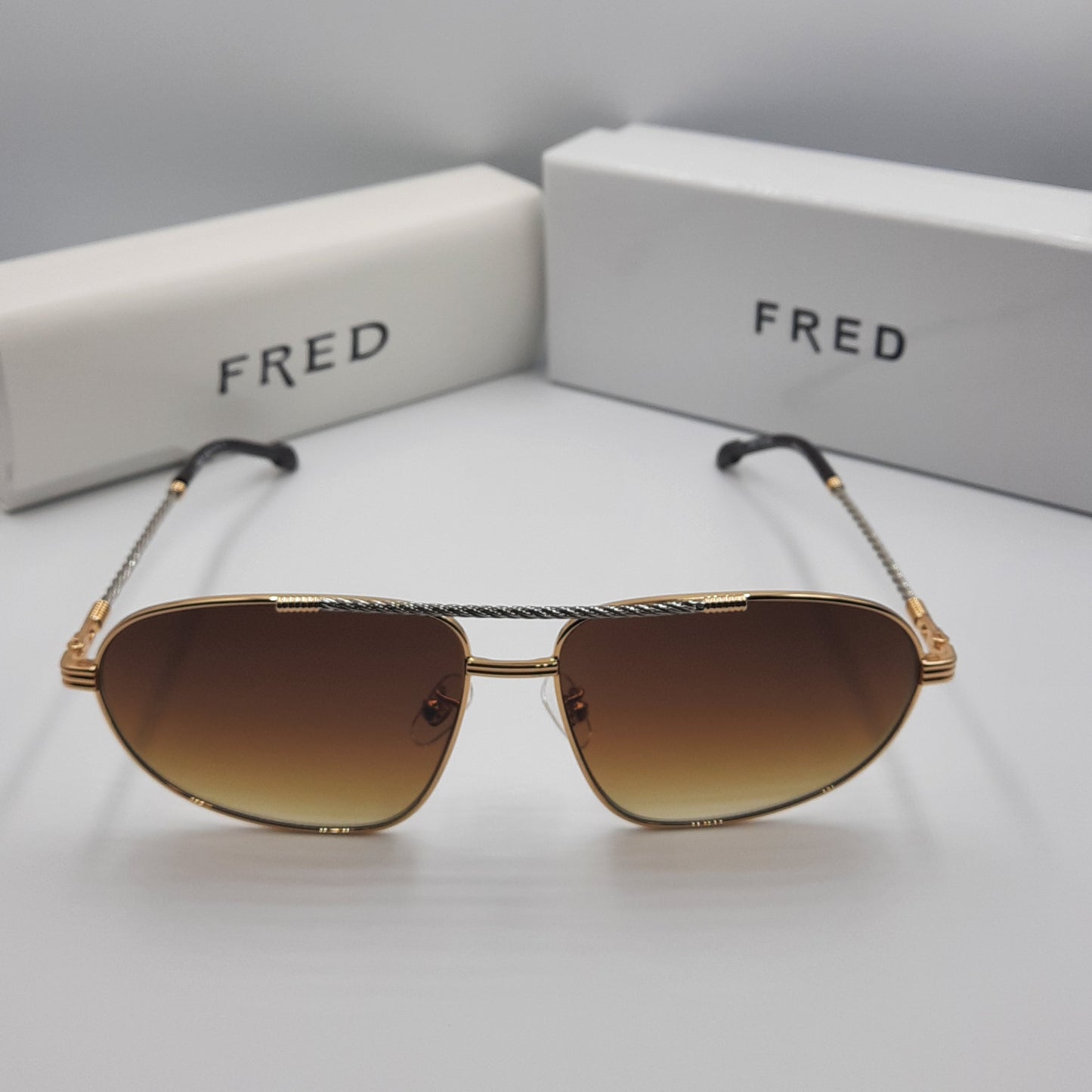 Solaires: FRED FG40037U doré marron argent