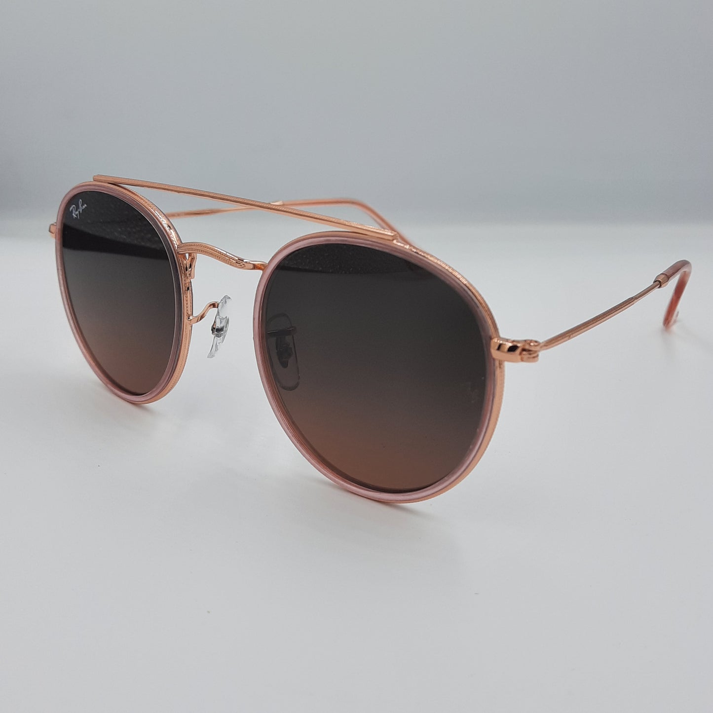 Solaires: RAYBAN round double bridge RB-3647 Rose gold /marron