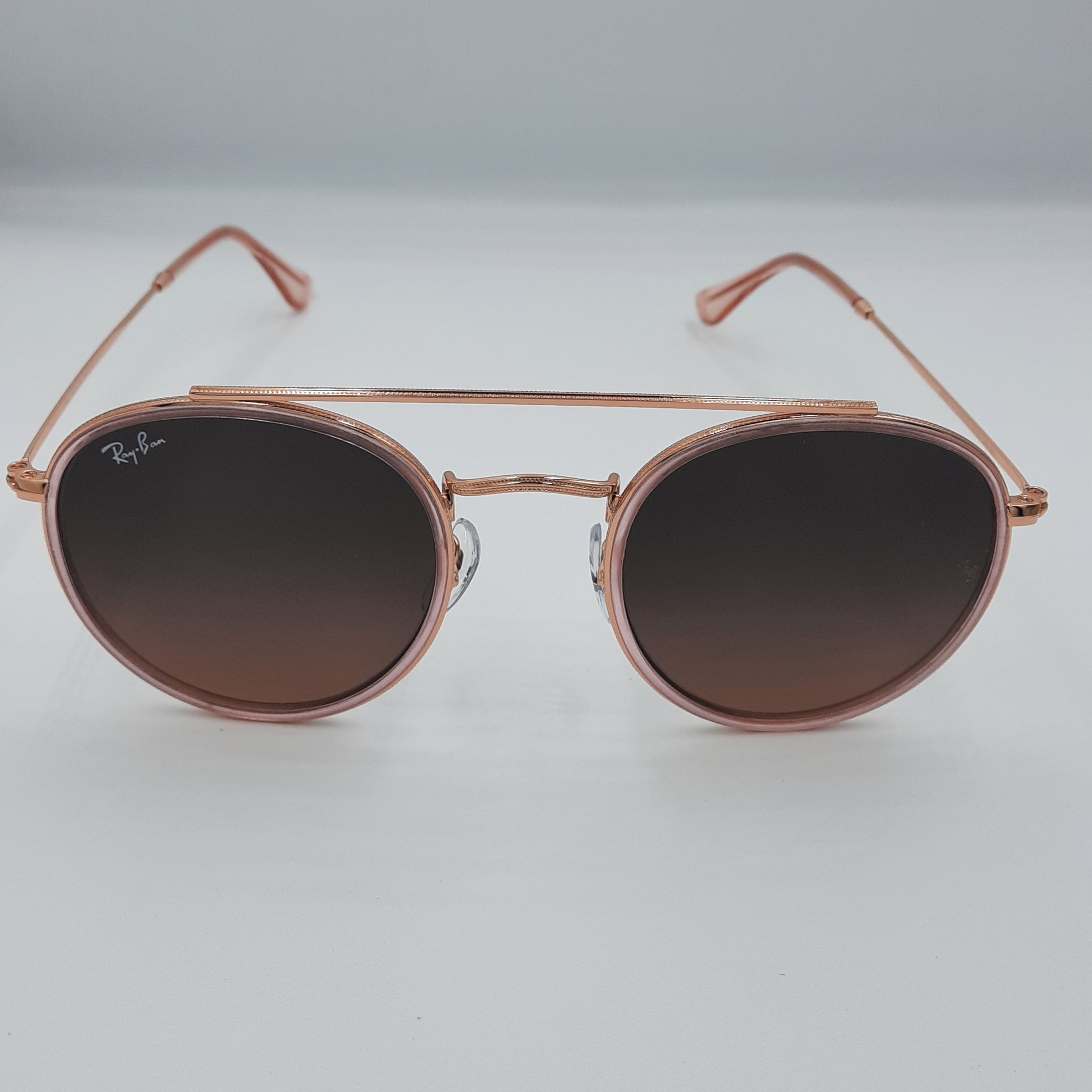 Solaires: RAYBAN round double bridge RB-3647 Rose gold /marron