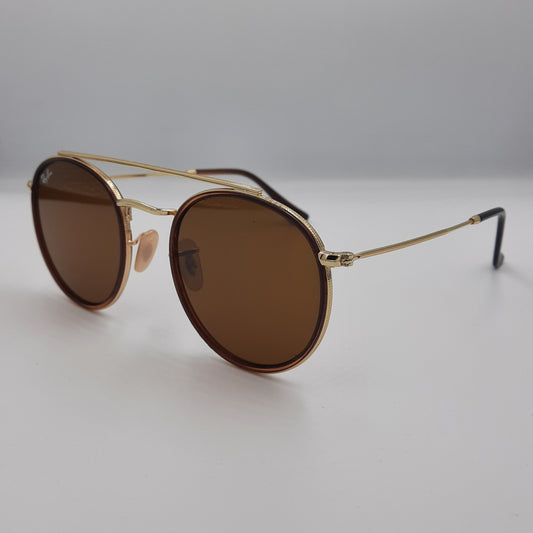 RAYBAN round double bridge RB-3647 Dorée/marron maroc