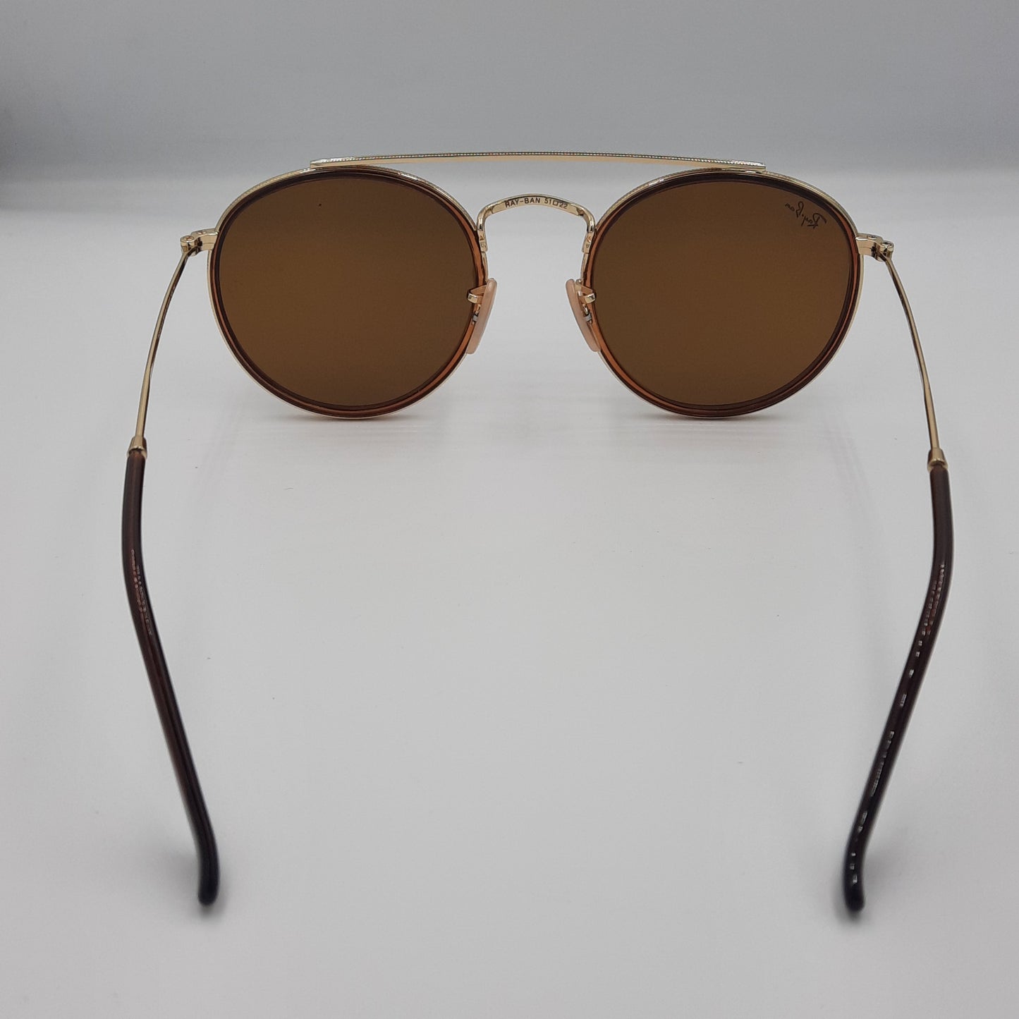 Solaires: RAYBAN round double bridge RB-3647 Dorée/marron