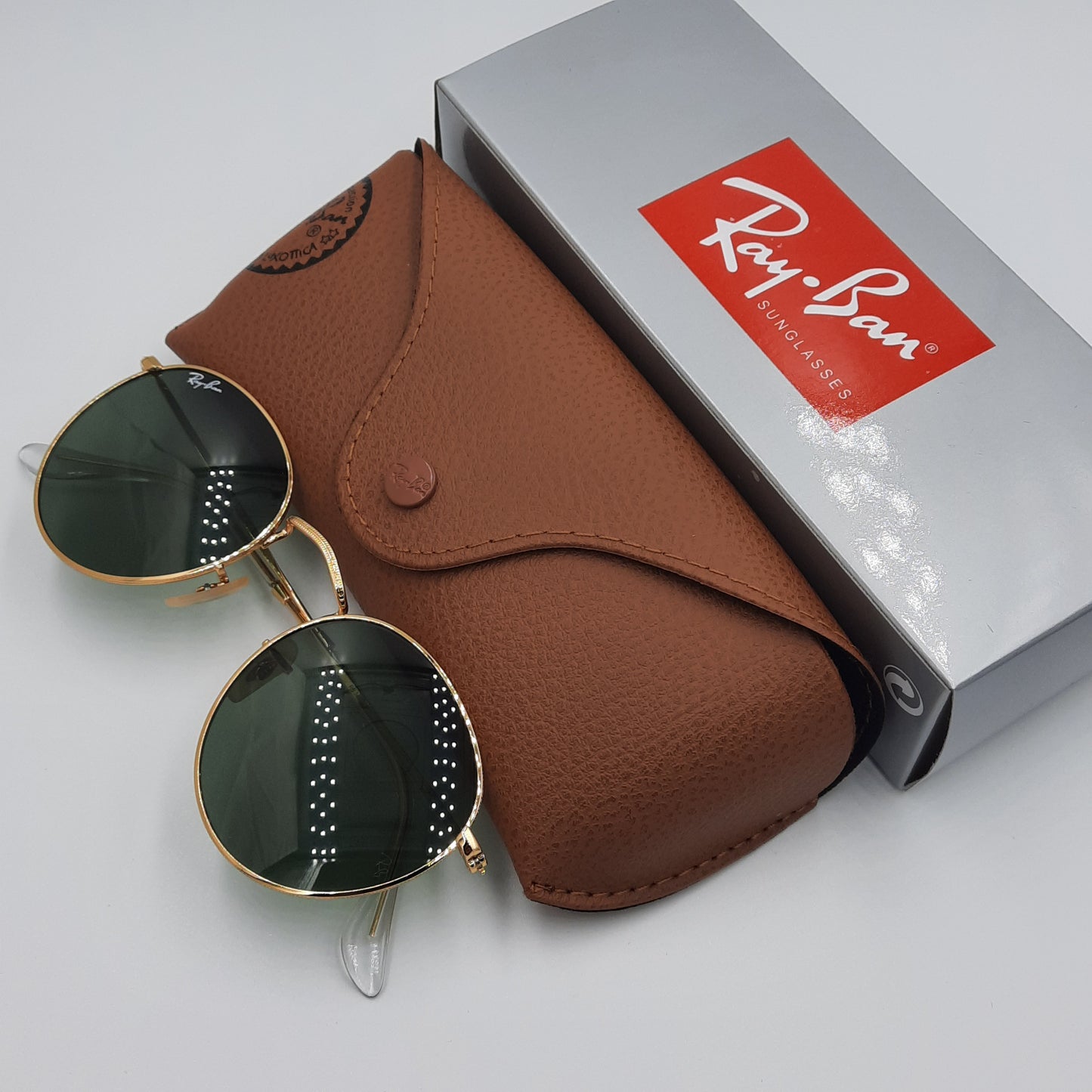 Solaires:  RAYBAN RB-3447 ROUND doré vert rond maroc