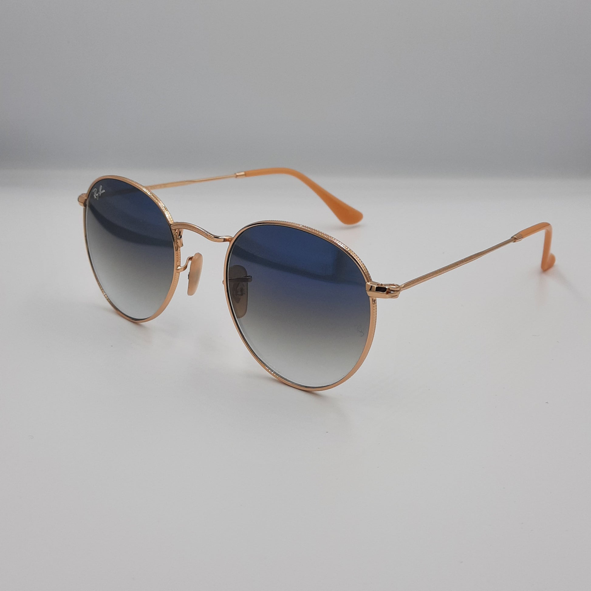 Solaires:  RAYBAN RB-3447 ROUND doré/bleu deg rond