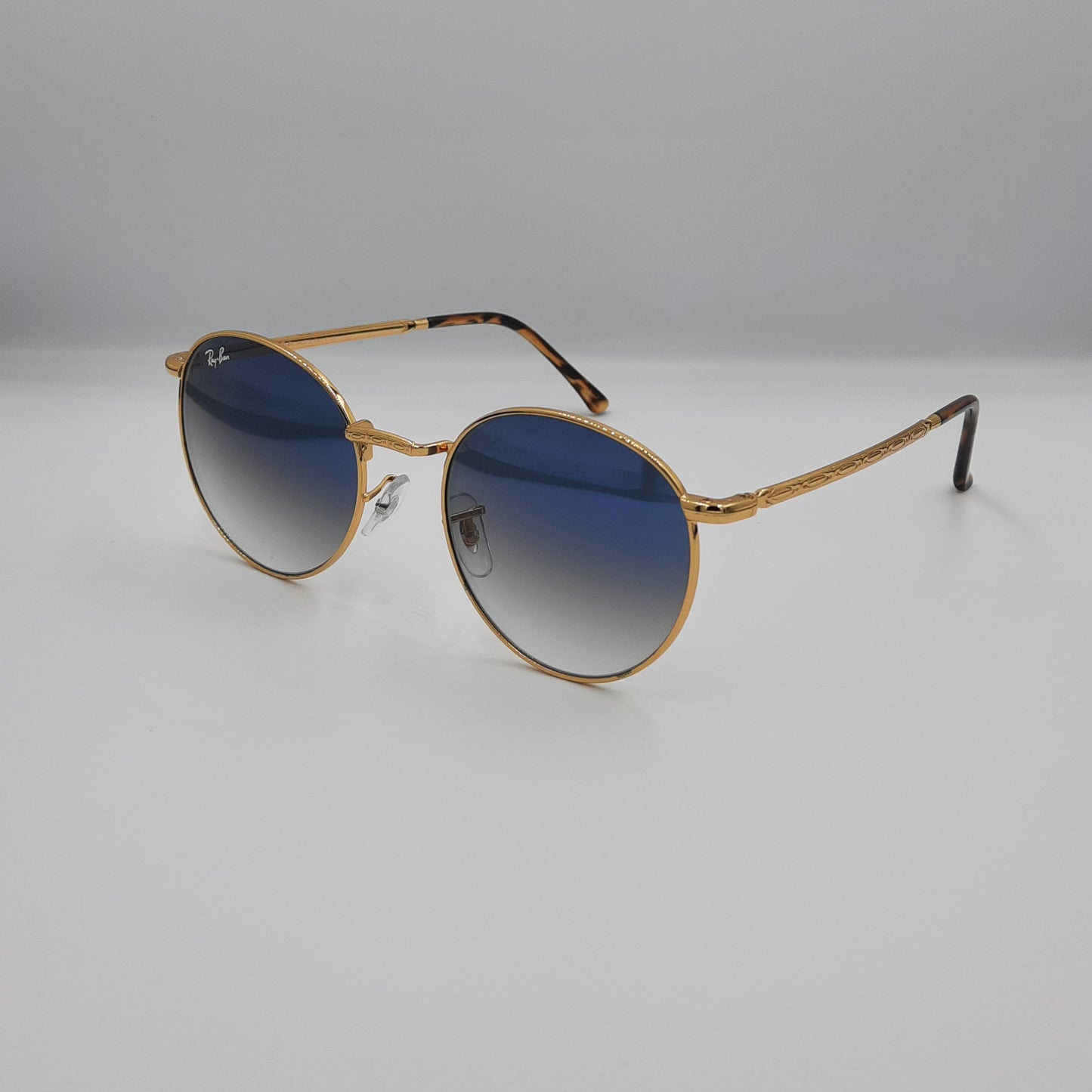 Solaires:  RAYBAN RB-3637 NEW ROUND gold/bleu dégradé rond