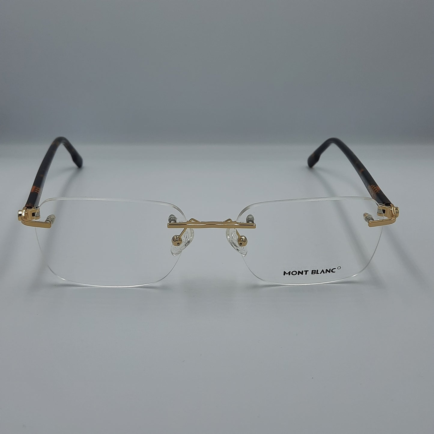 Lunette optique percée Mont Blanc: Doré havane clair