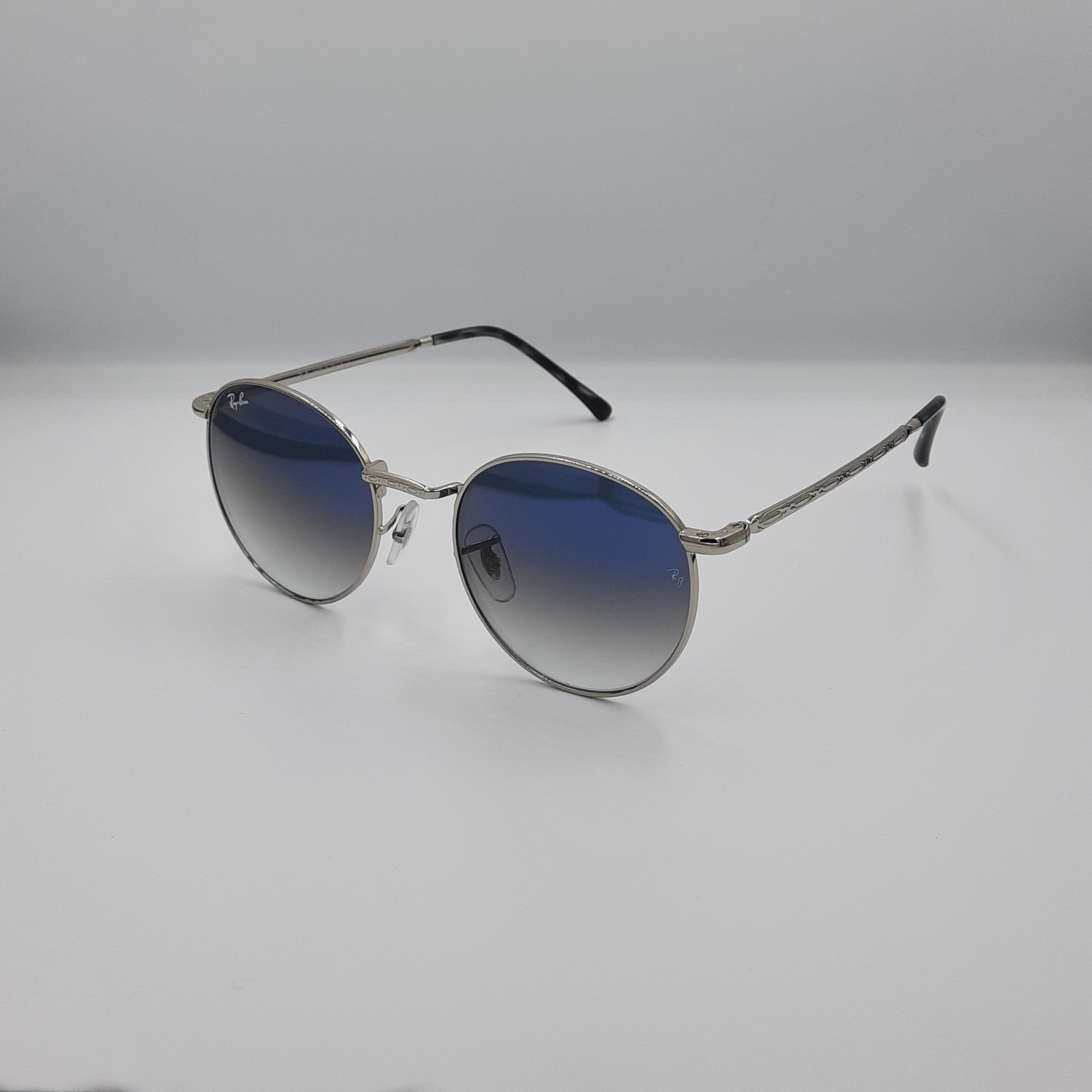 Solaires RAYBAN RB 3637 NEW ROUND ARGENT bleu degrade rond