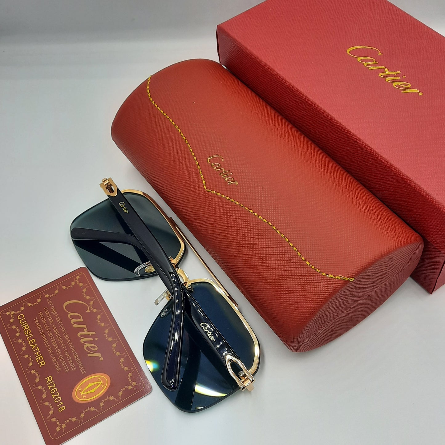 Solaires: CARTIER CT0276S noir doré vert