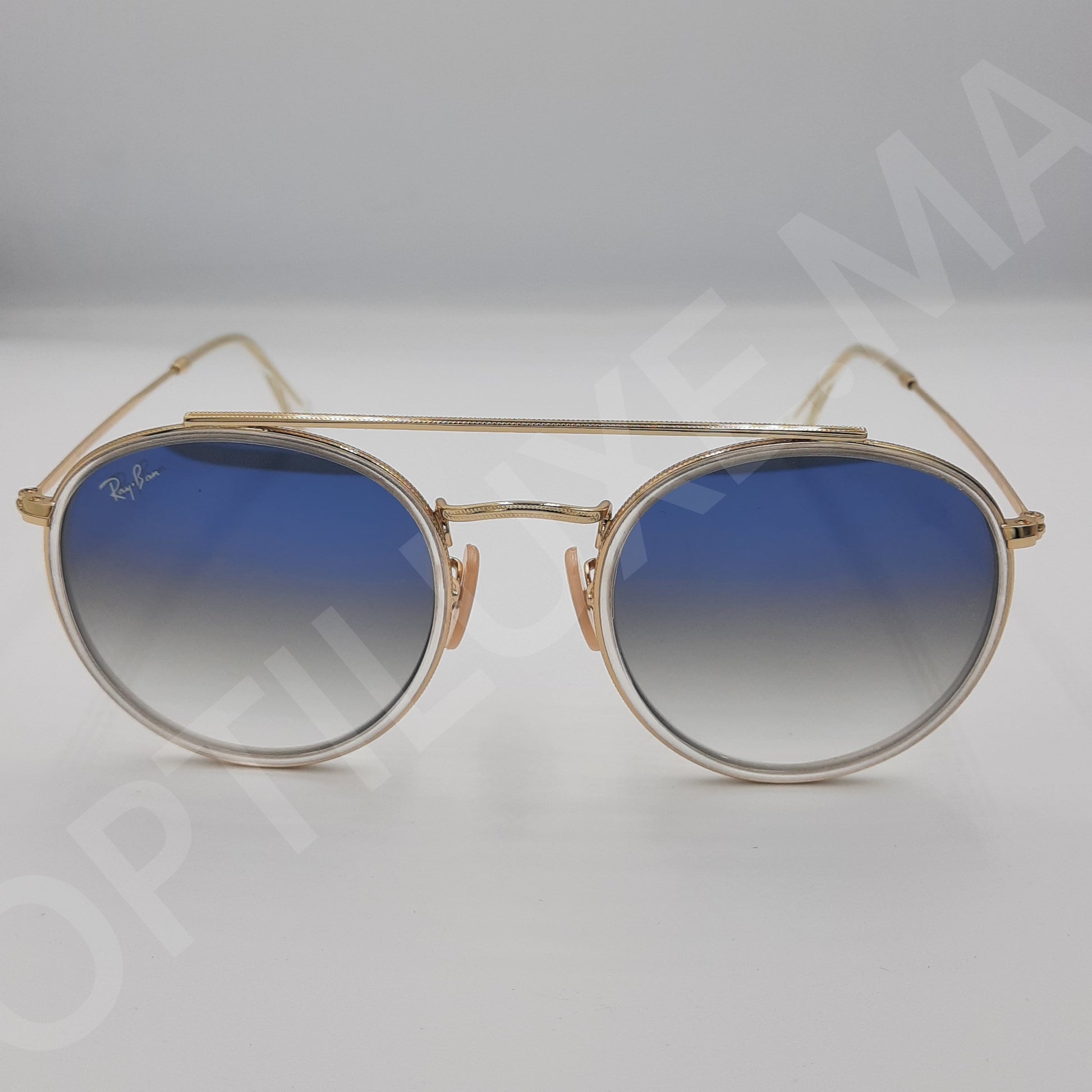 RAYBAN RB-3647 Gold/Bleu ciel dégradé maroc   round double bridge