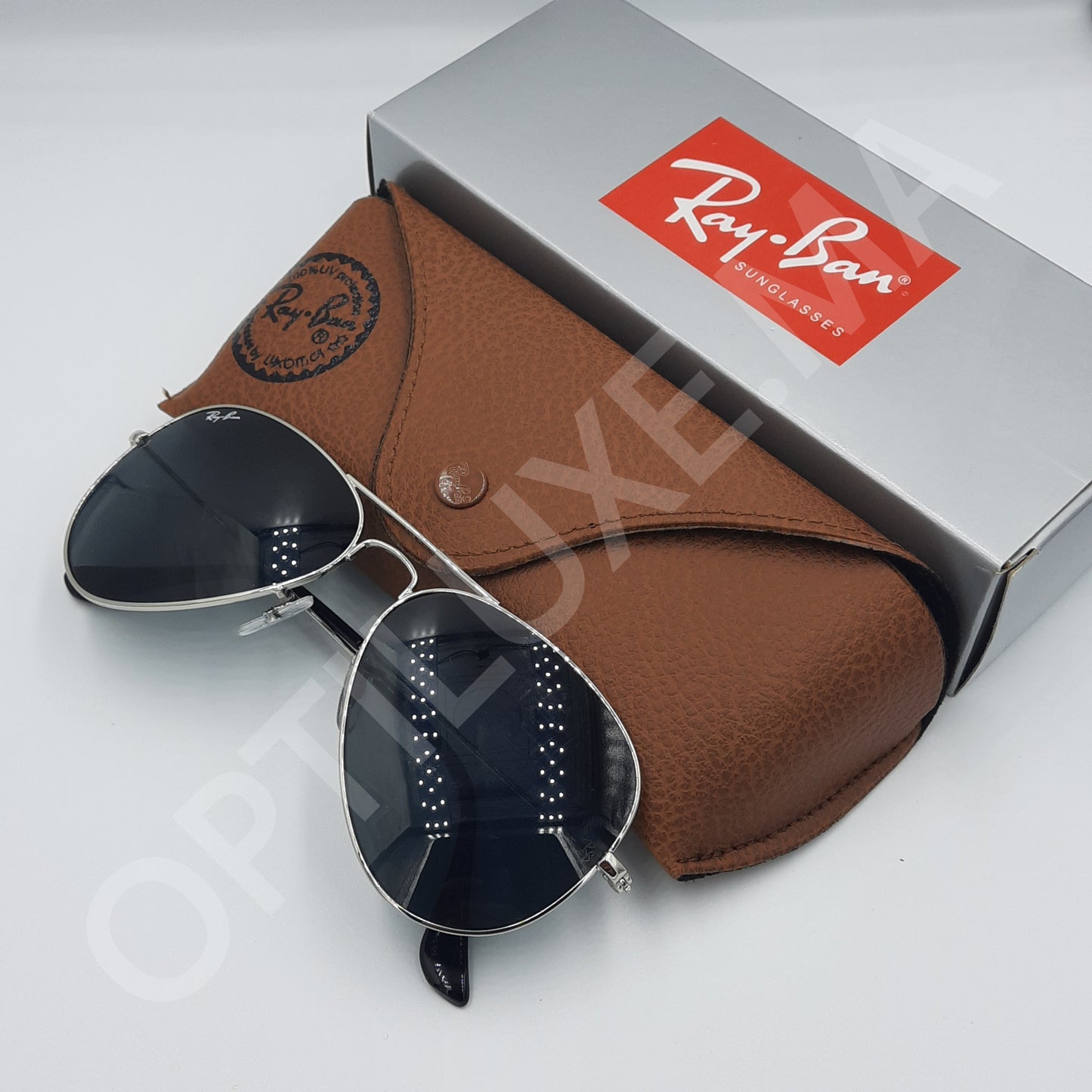  RAYBAN AVIATOR CLASSIC RB-3025 ARGENT/noir acheter au maroc avec packaging