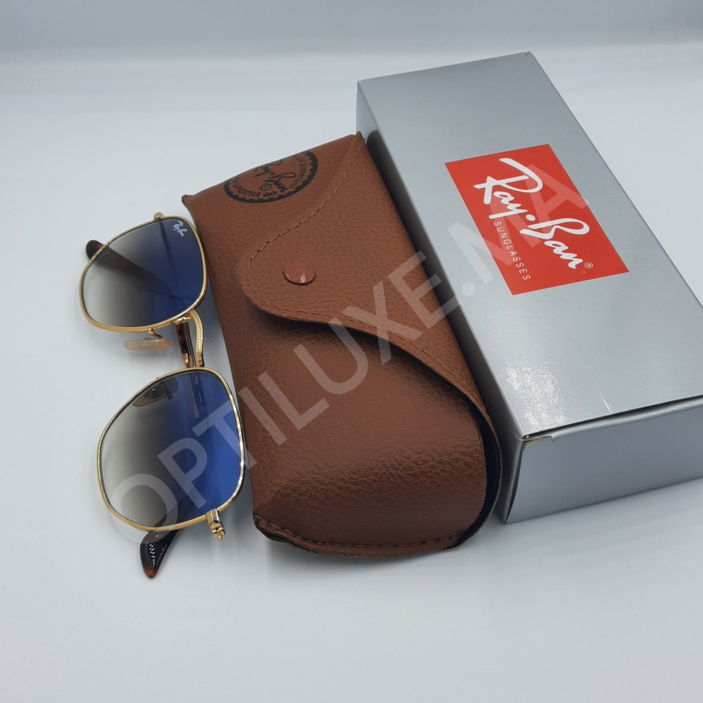 Solaires:  RAYBAN RB-3548 hexagonal Gold/BLEU Dégradé