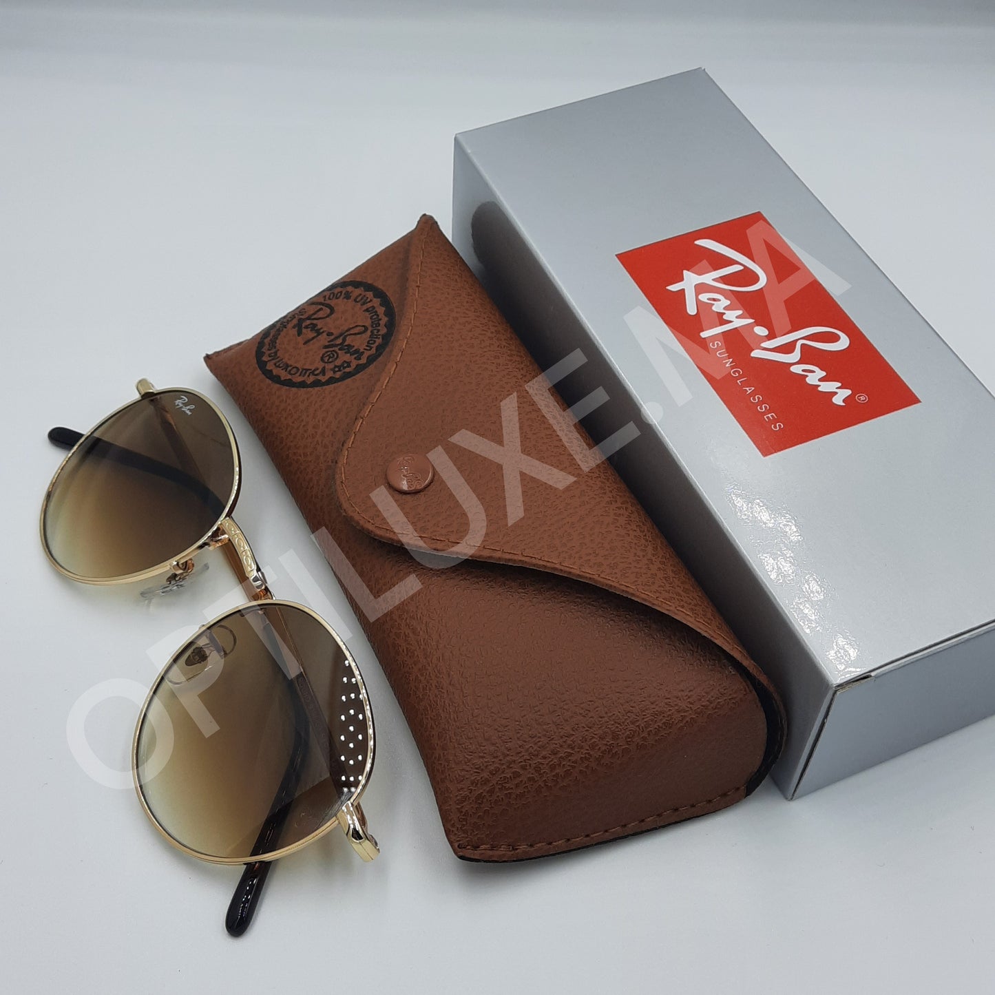 Solaires:  RAYBAN RB-3637 NEW ROUND gold/marron dégradé rond