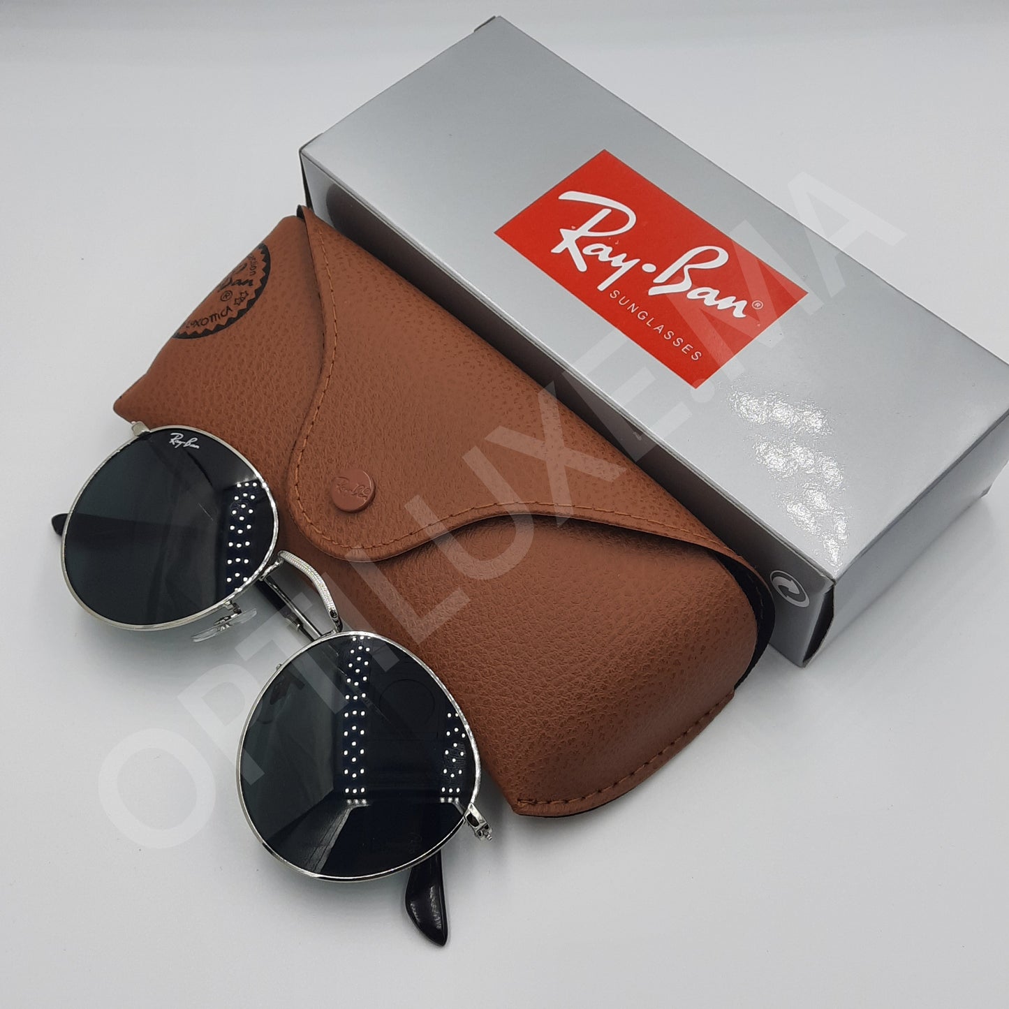 RAYBAN RB-3447 ROUND ARGENT/Noir rond maroc