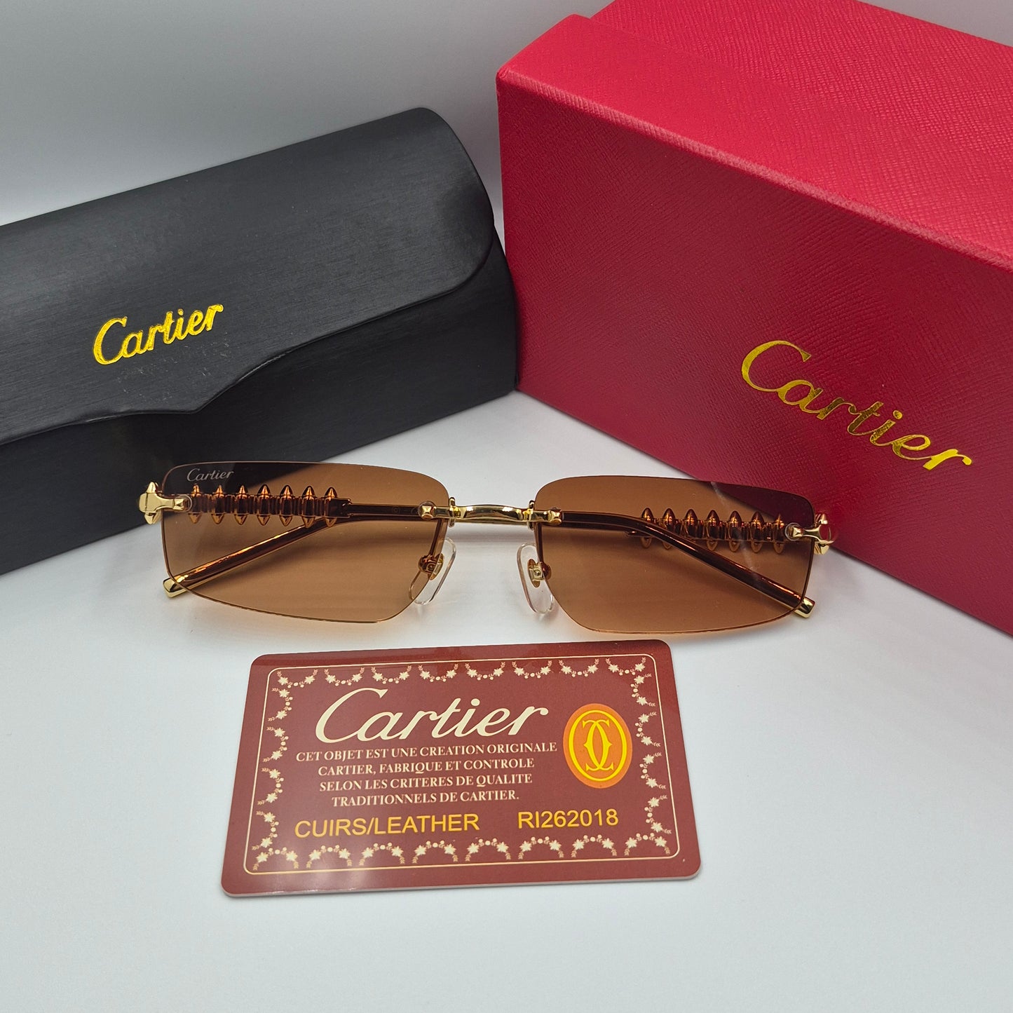 Solaires: CARTIER CLASH CT0544S doré marron