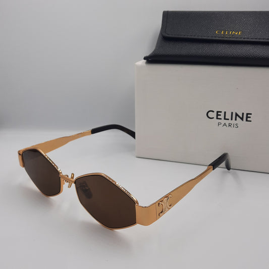 Solaires: CELINE Triomphe CL4S254 doré marron