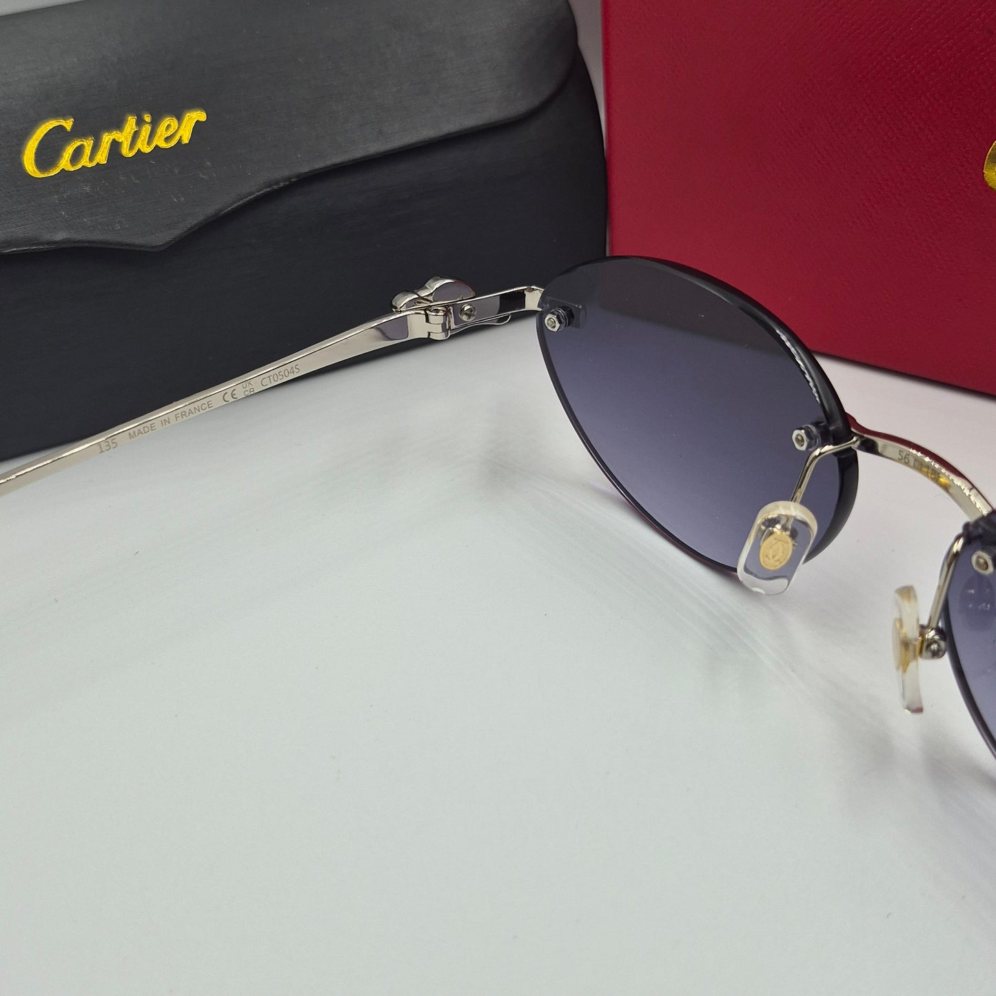 Solaires: CARTIER PANTHERE CT0504S argent noir deg