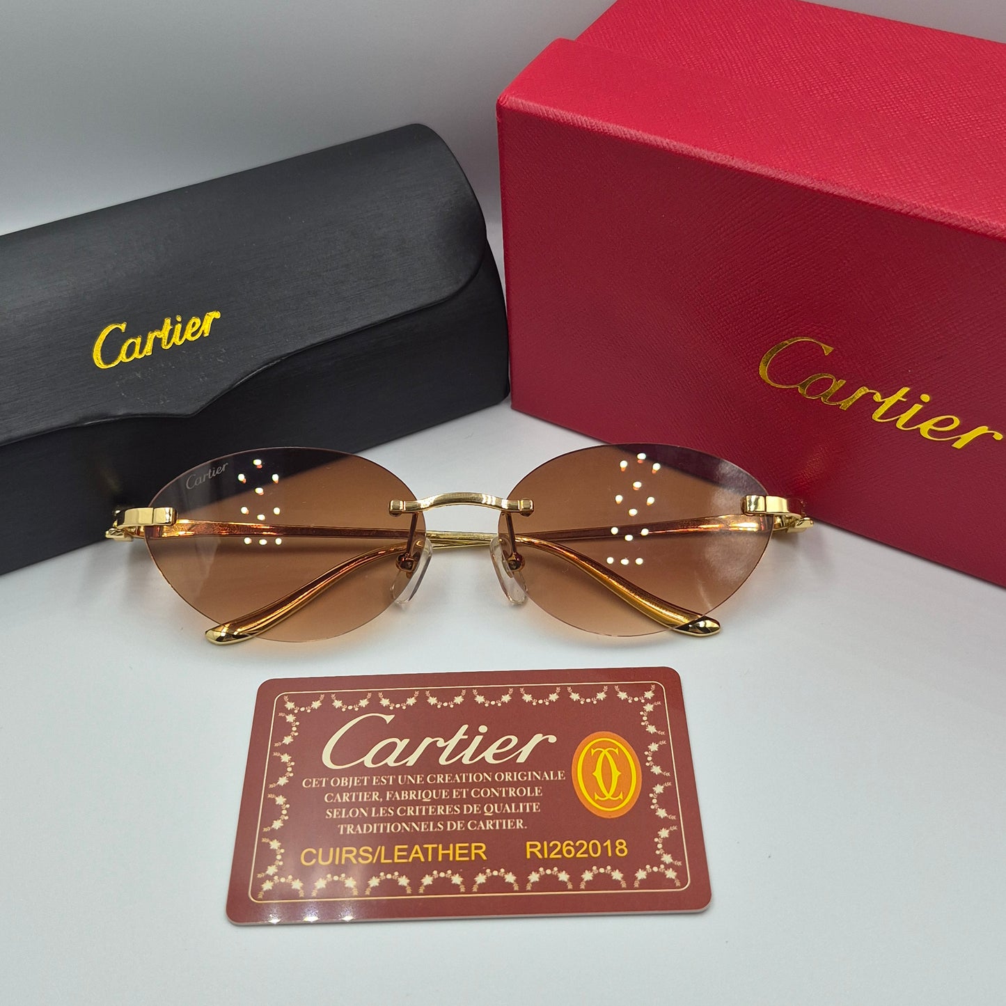 Solaires: CARTIER PANTHERE CT0504S doré marron