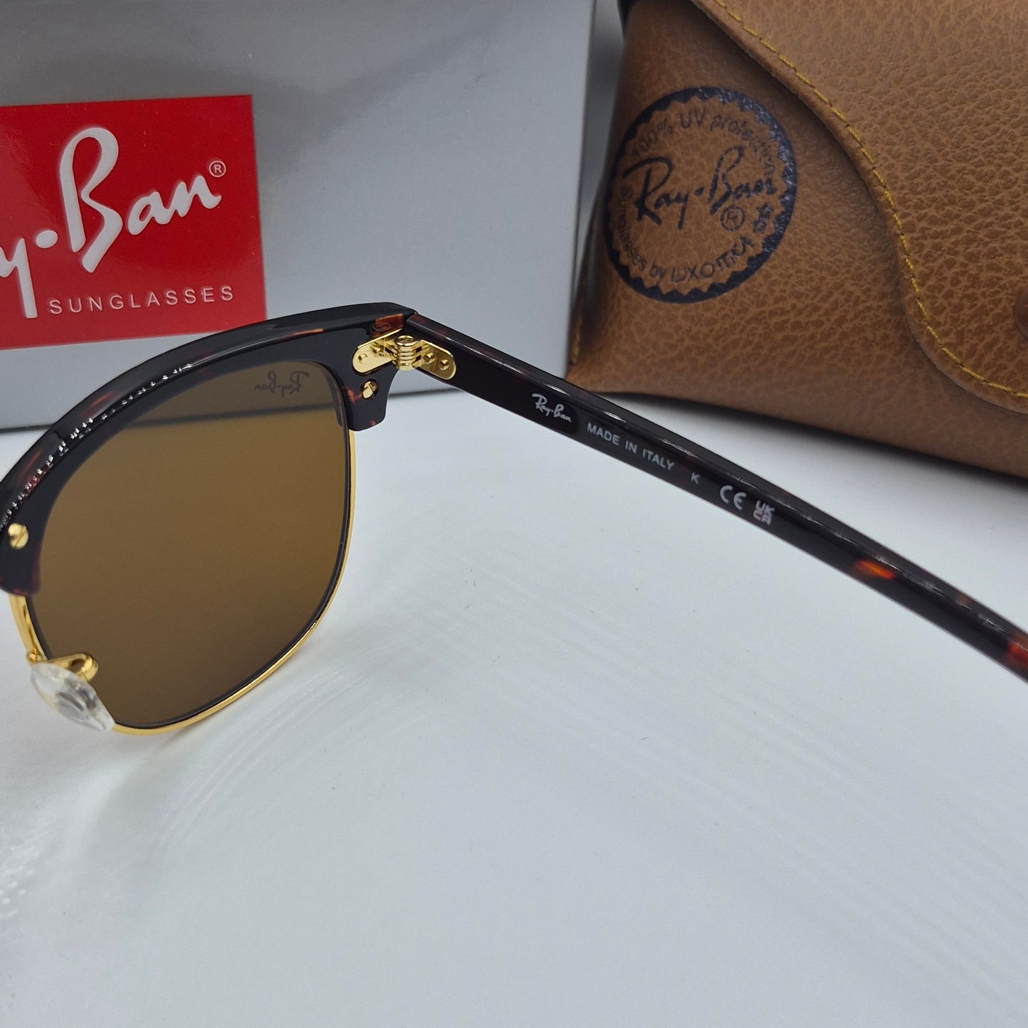 Solaires: Clubmaster RB-3016 Mr/Gold/Havane
