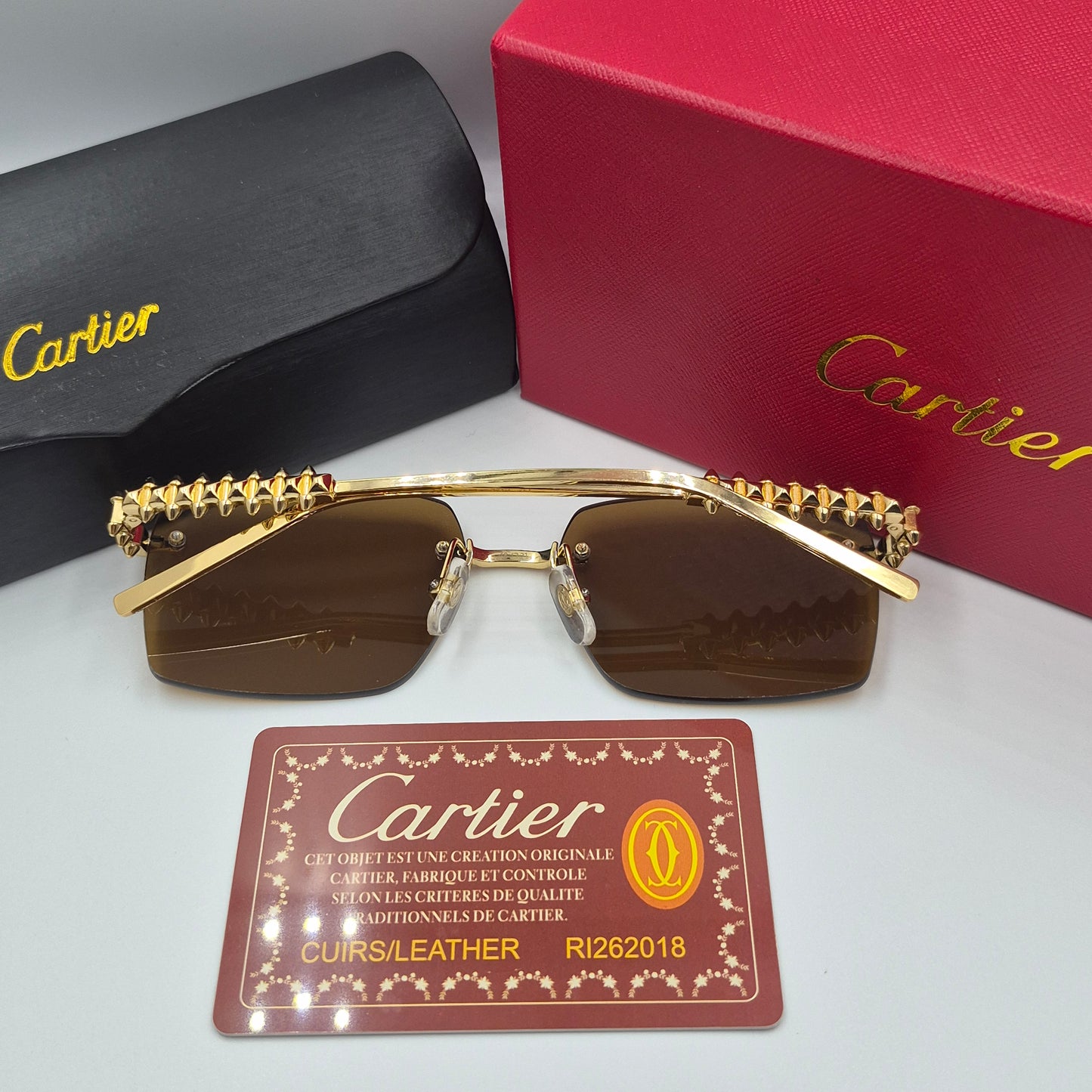 Solaires: CARTIER CLASH CT0545S doré marron