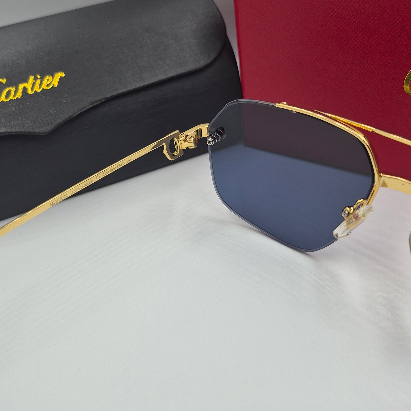 Solaires: CARTIER CT0426S santos dumont bleu doré