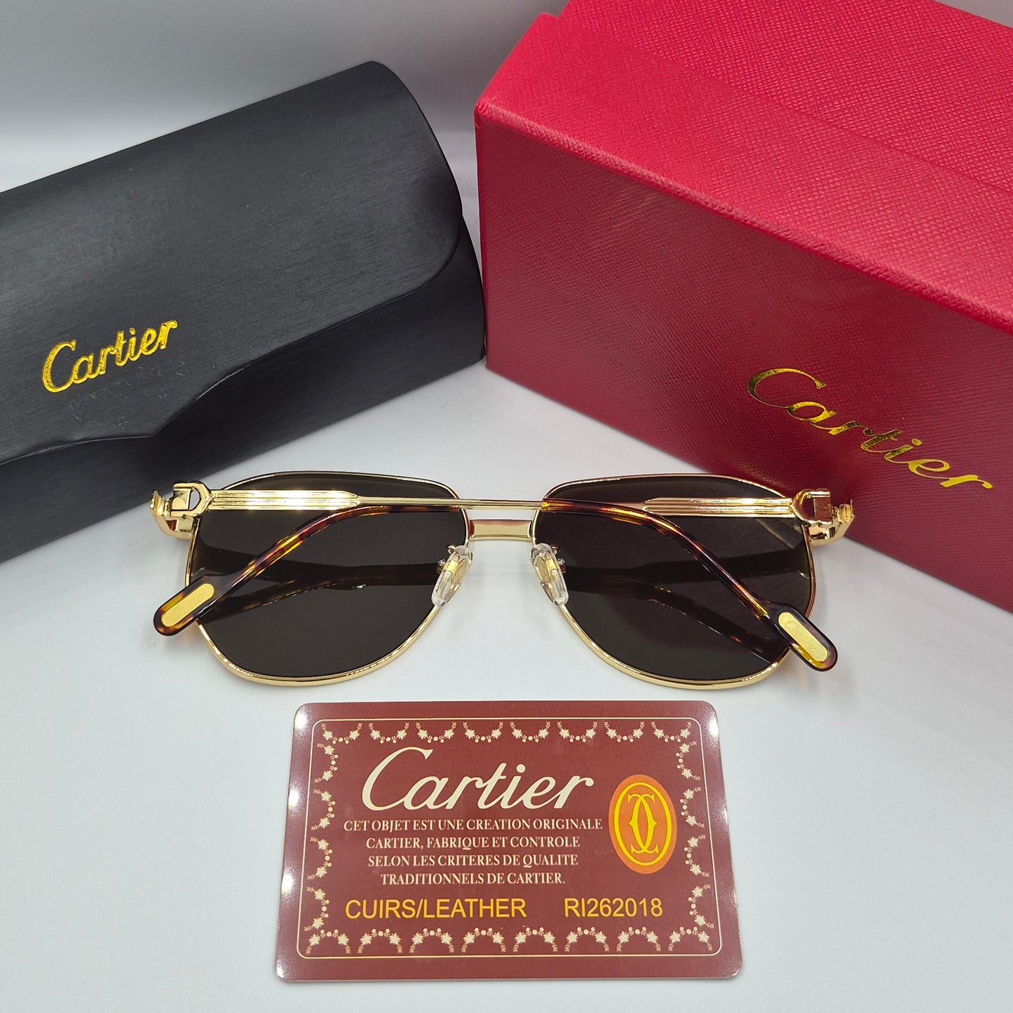 Solaires: CARTIER CT0484O doré marron