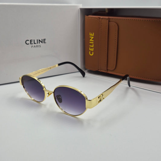 Solaires: CELINE Triomphe doré noir deg avec pochette à bandoulière