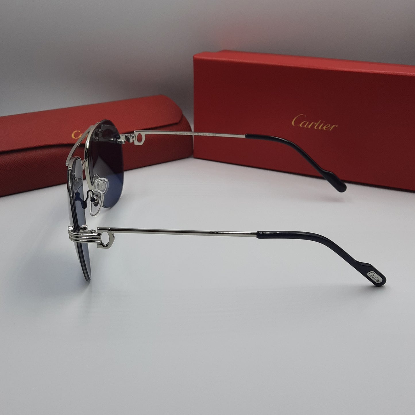 Solaires: CARTIER semi percé CT0427S argenté