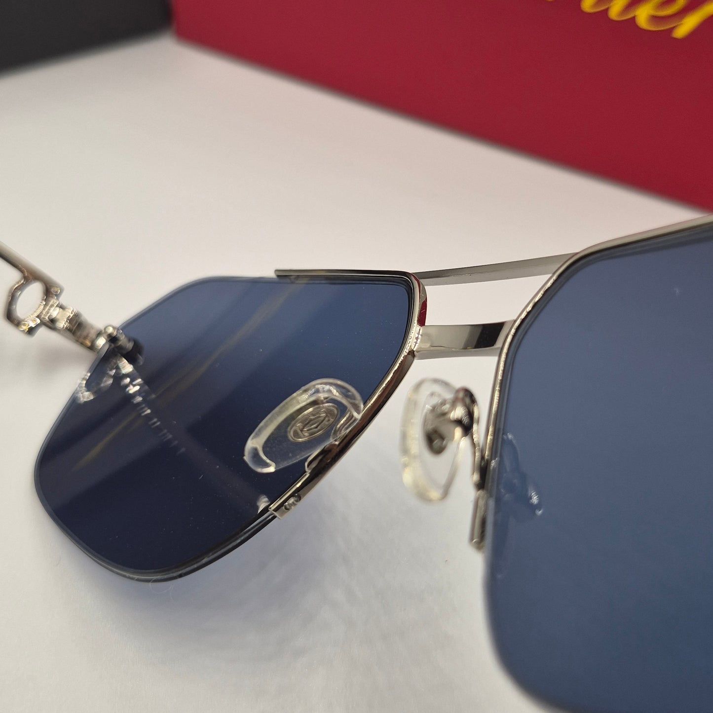 Solaires: CARTIER CT0426S santos dumont bleu argent