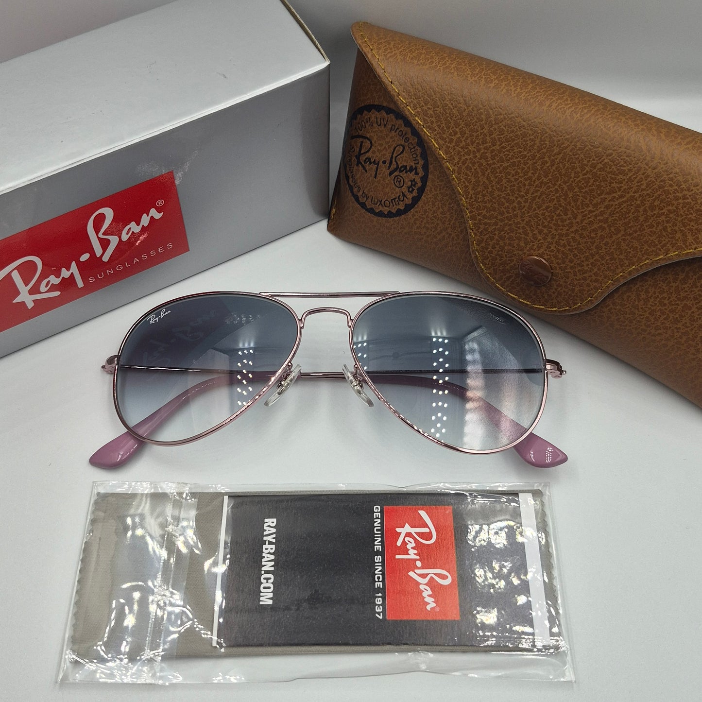 Solaires:  RAYBAN AVIATOR CLASSIC RB-3025 rose gold degradé