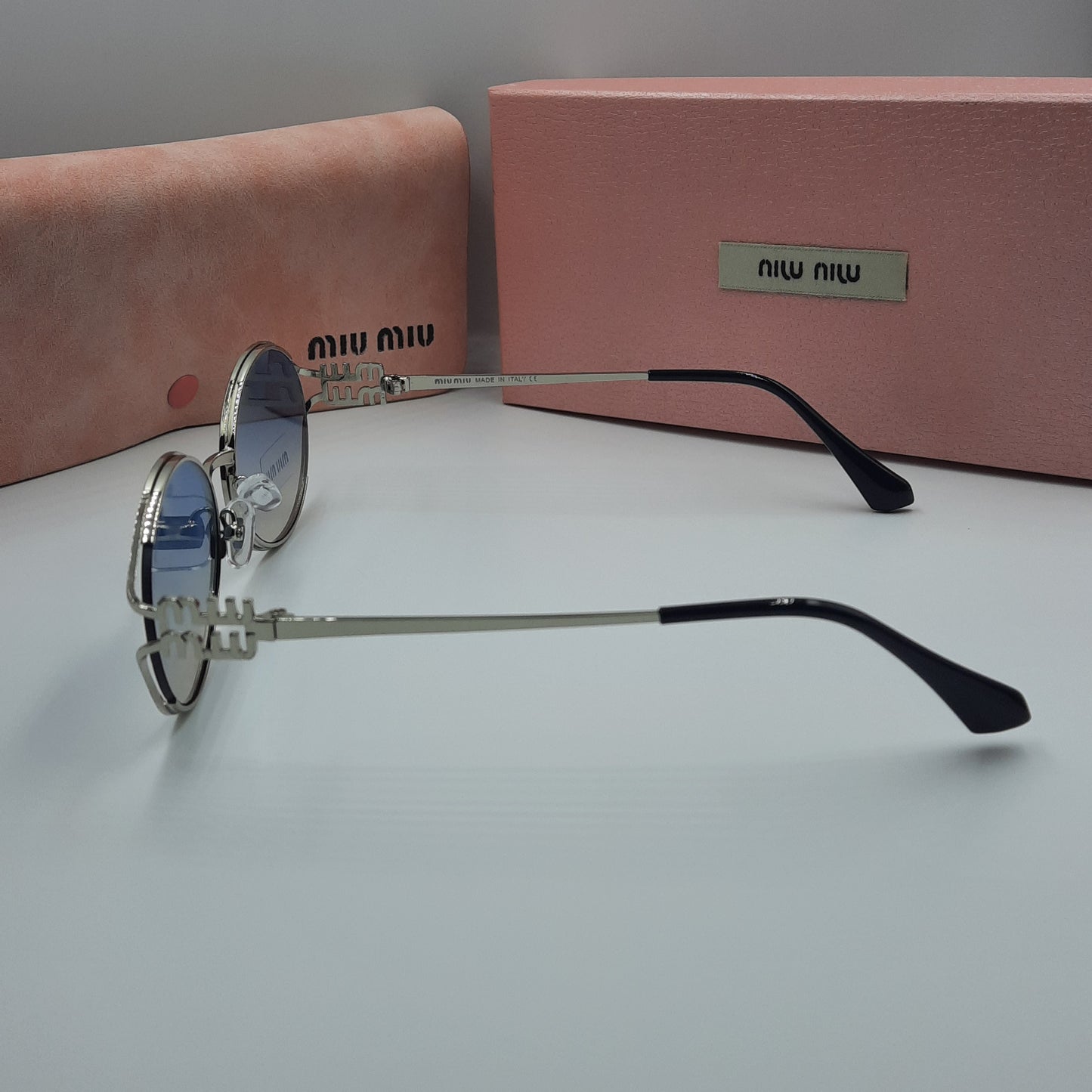 Solaires: MIUMIU argenté bleu