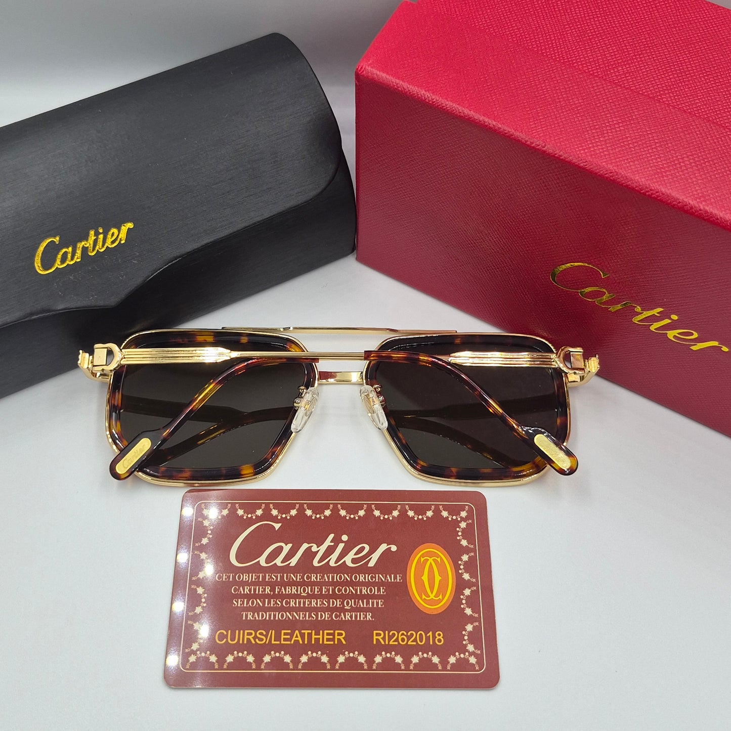 Solaires: CARTIER CT0863S doré marron havane