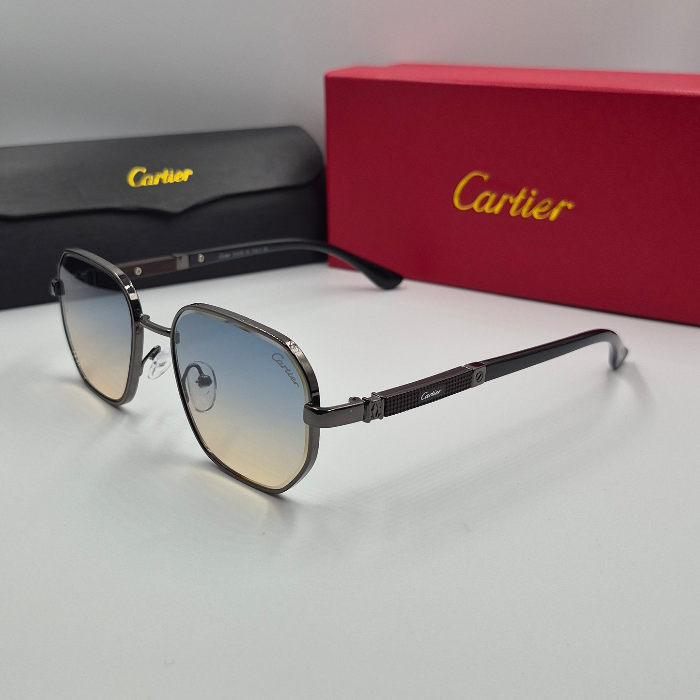 Solaires: CARTIER santos gris noir bleu sunrise