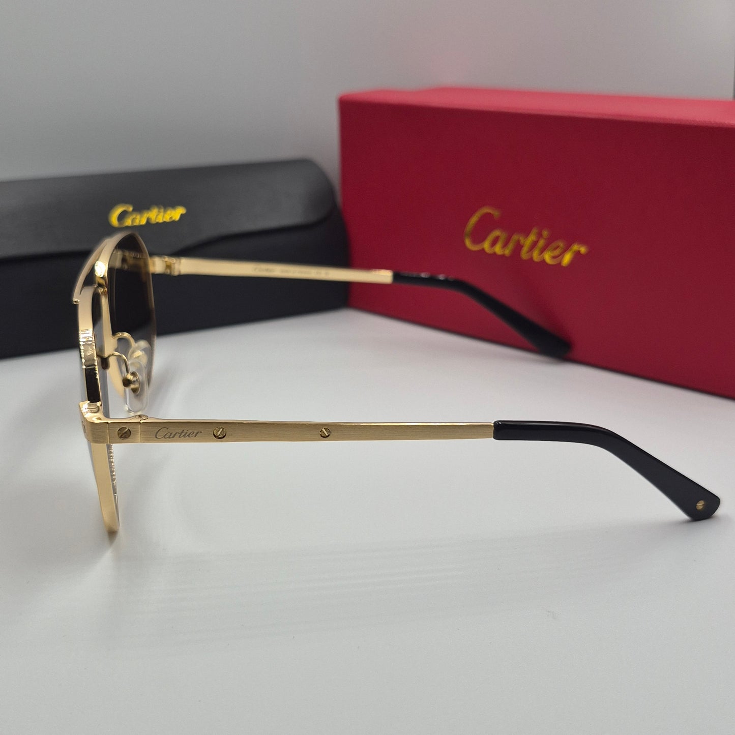 Solaires: CARTIER SANTOS CT0461S doré marron