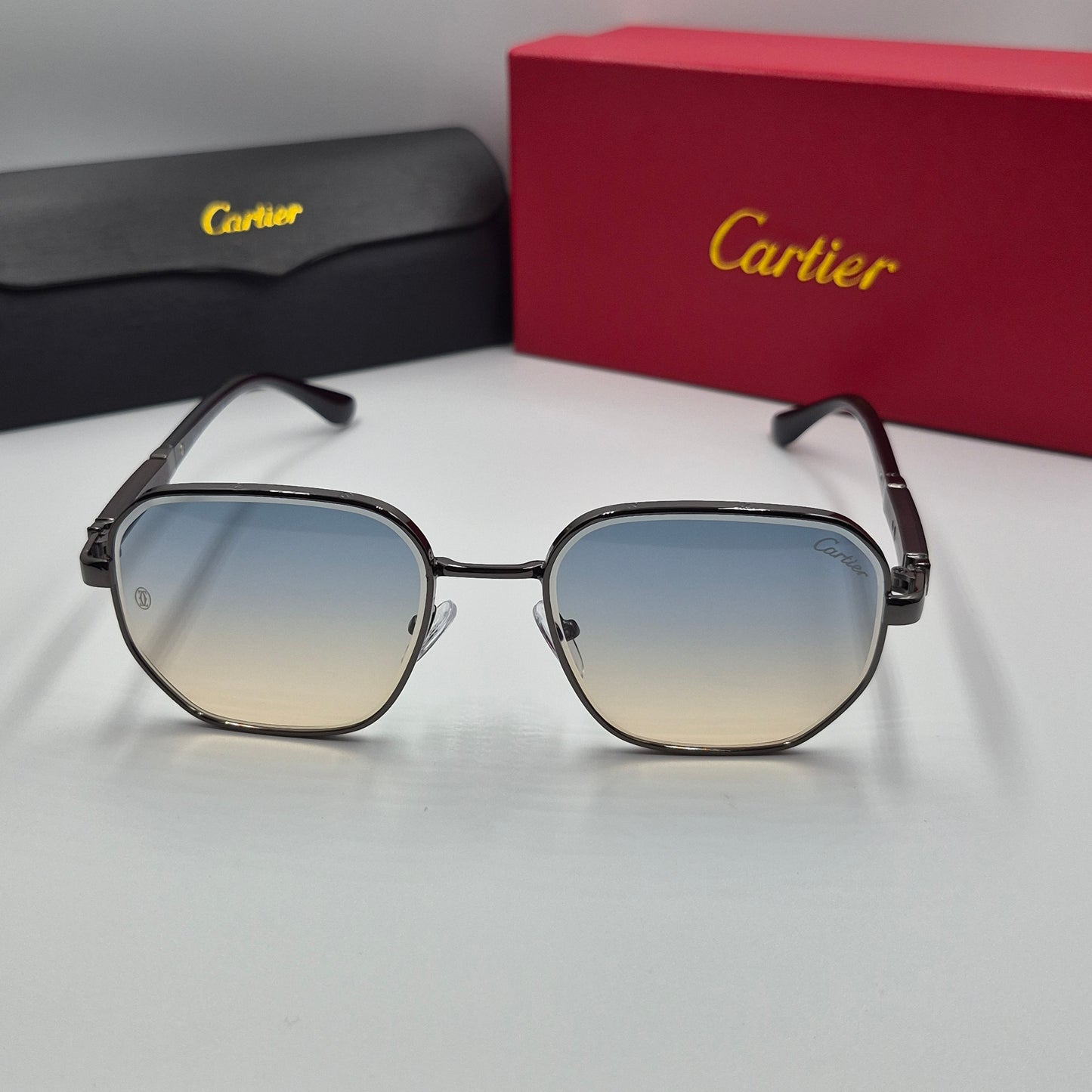 Solaires: CARTIER santos gris noir bleu sunrise